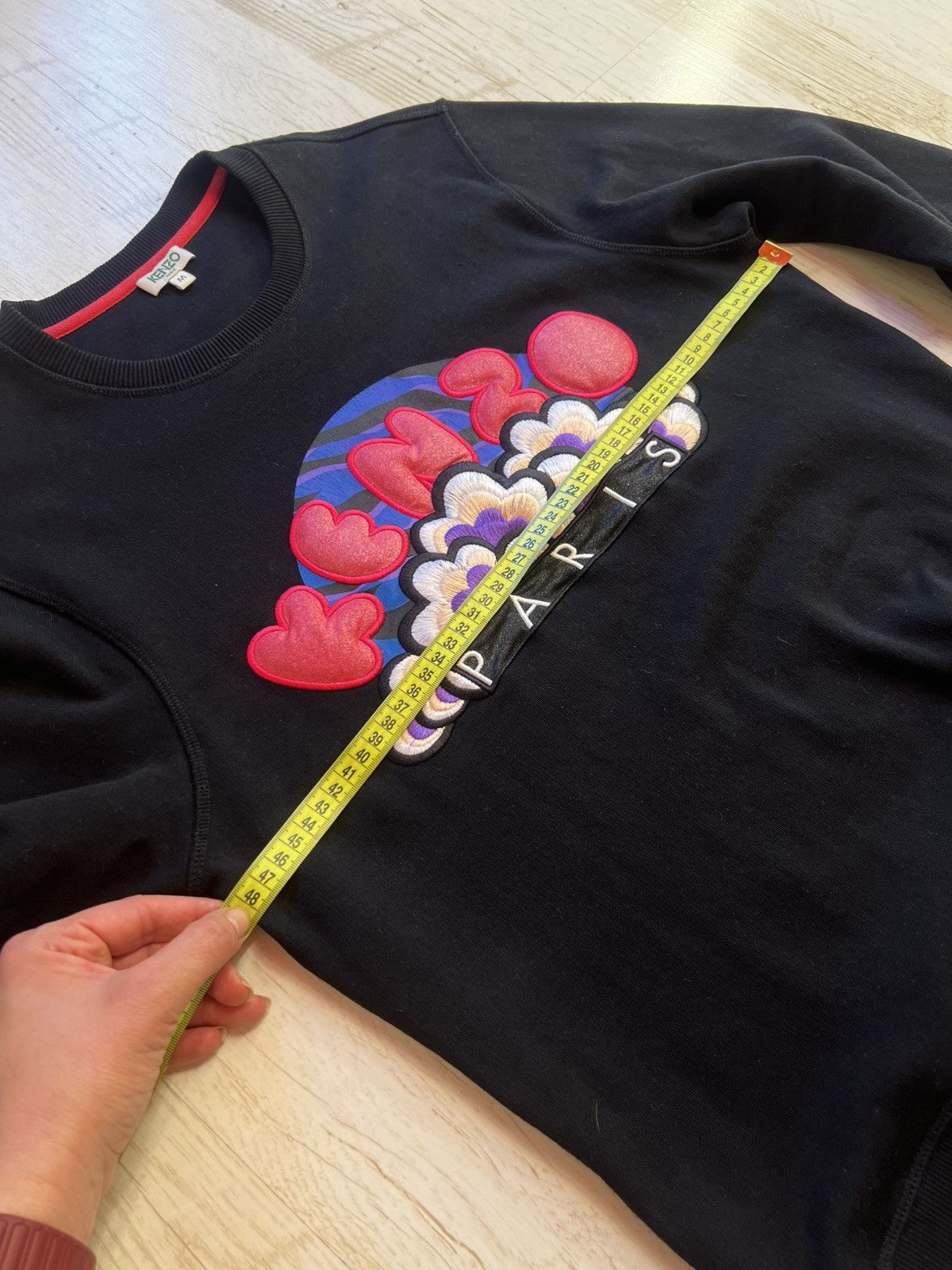 Kenzo Kenzo Paris Embroidered Logo Sweatshirt Black Size M Size US M / EU 48-50 / 2 - 9 Thumbnail