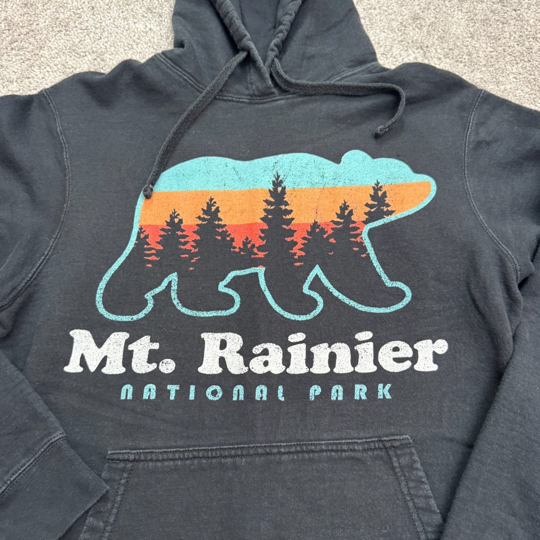 Port & Company Port & Company Hoodie Mt Rainer National Park Men Medium Black Bear sweatshirt Size US M / EU 48-50 / 2 - 4 Thumbnail