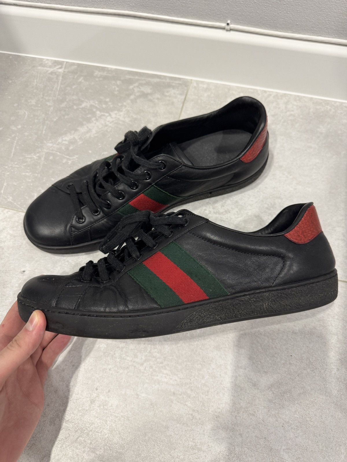 Gucci Gucci Ace Sneaker Black Size US 11 / EU 44 - 1 Thumbnail