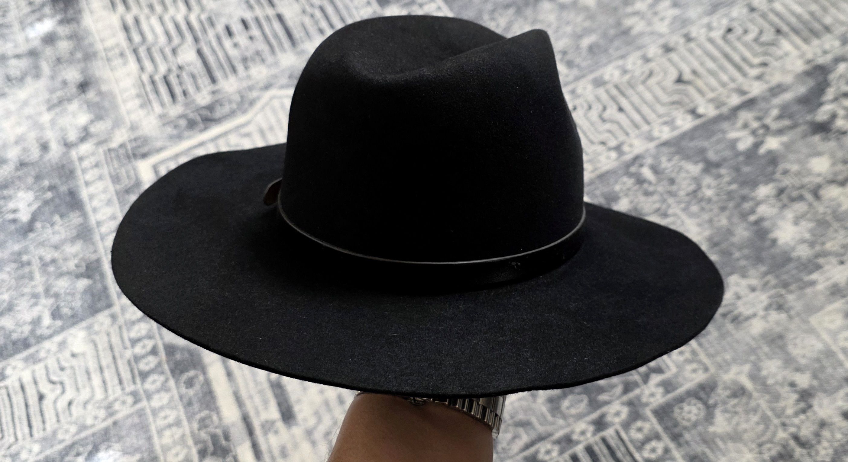 Vintage Vintage Beaver Brand 5x Fur Felt Black Cowboy Hat Sz 7 1/4 Size ONE SIZE - 6 Thumbnail