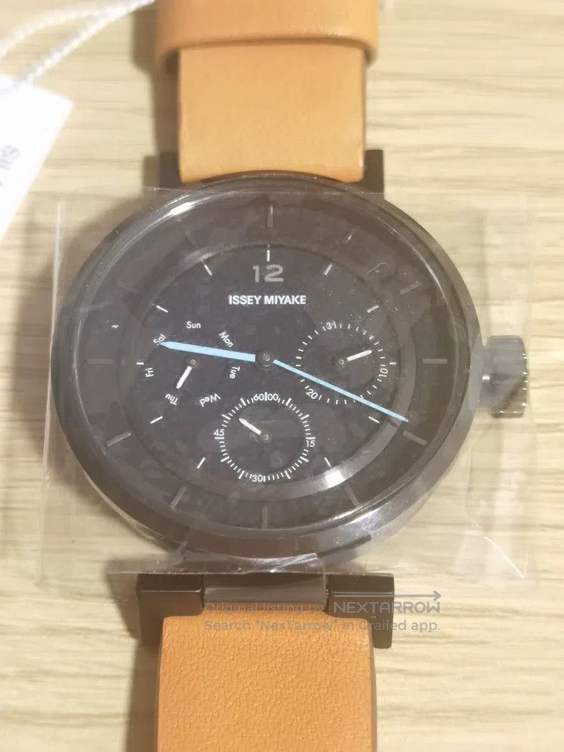 Issey Miyake Issey Miyake Watch with Black Dial and Orange Leather Stra Size ONE SIZE - 4 Thumbnail