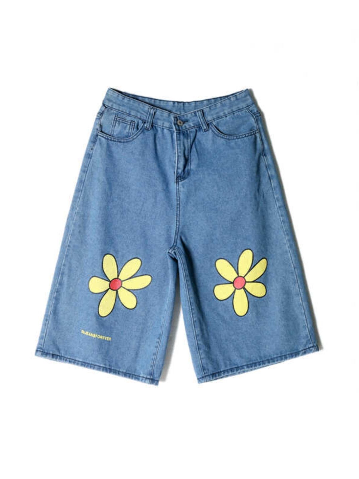Japanese Brand × Jean Retro floral embroidered denim shorts Size US 32 / EU 48 - 5 Thumbnail