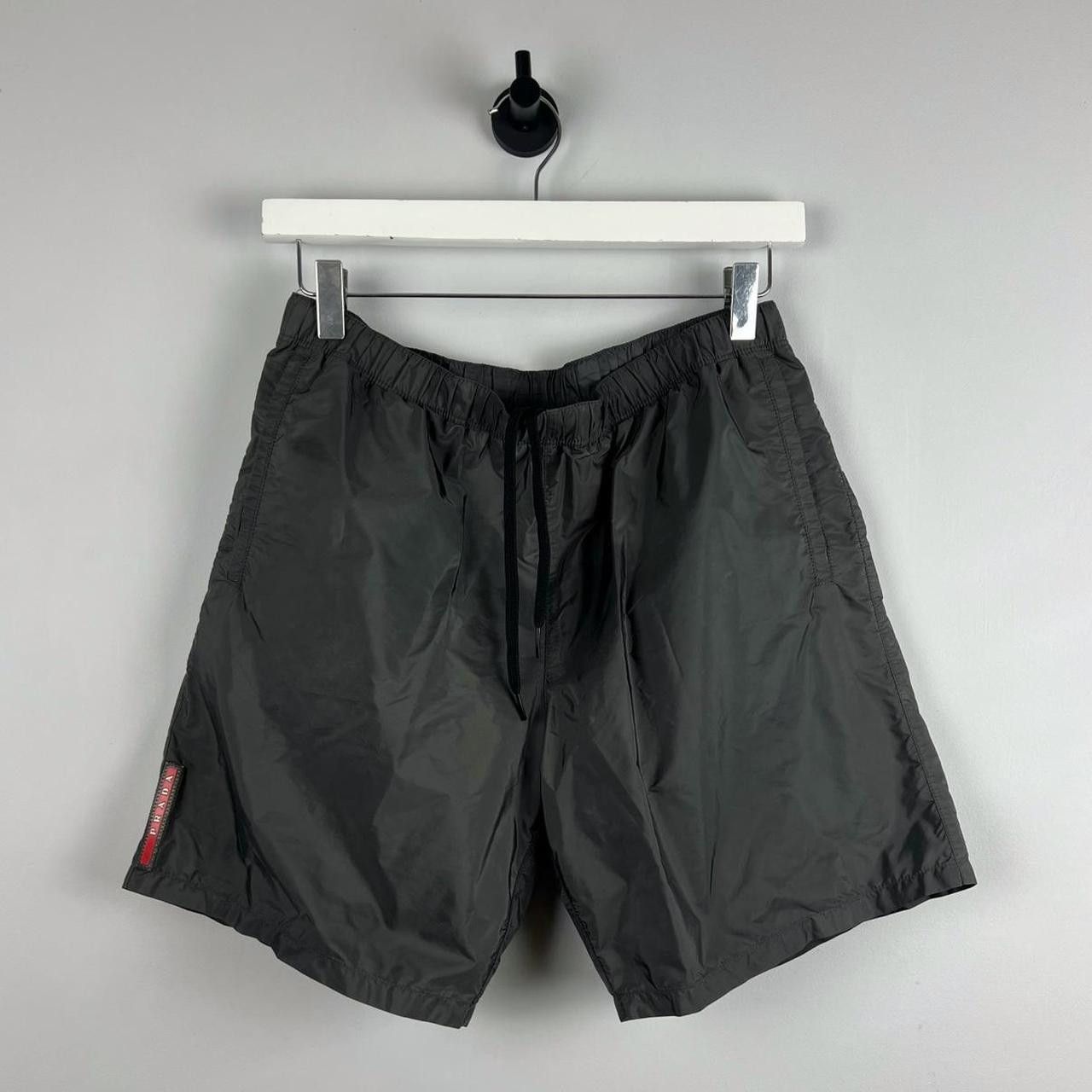 image of Prada Sport Logo Swim Shorts in Grey, Men's (Size 30)