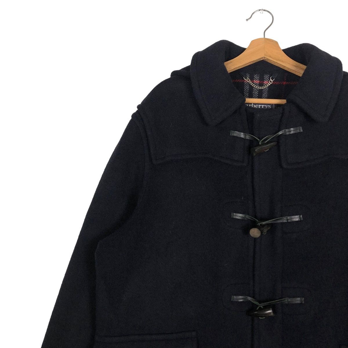 Burberry 🌺VINTAGE BURBERRY MADE IN ENGLAND WOOL DUFFLE LONG JACKET Size US L / EU 52-54 / 3 - 7 Thumbnail