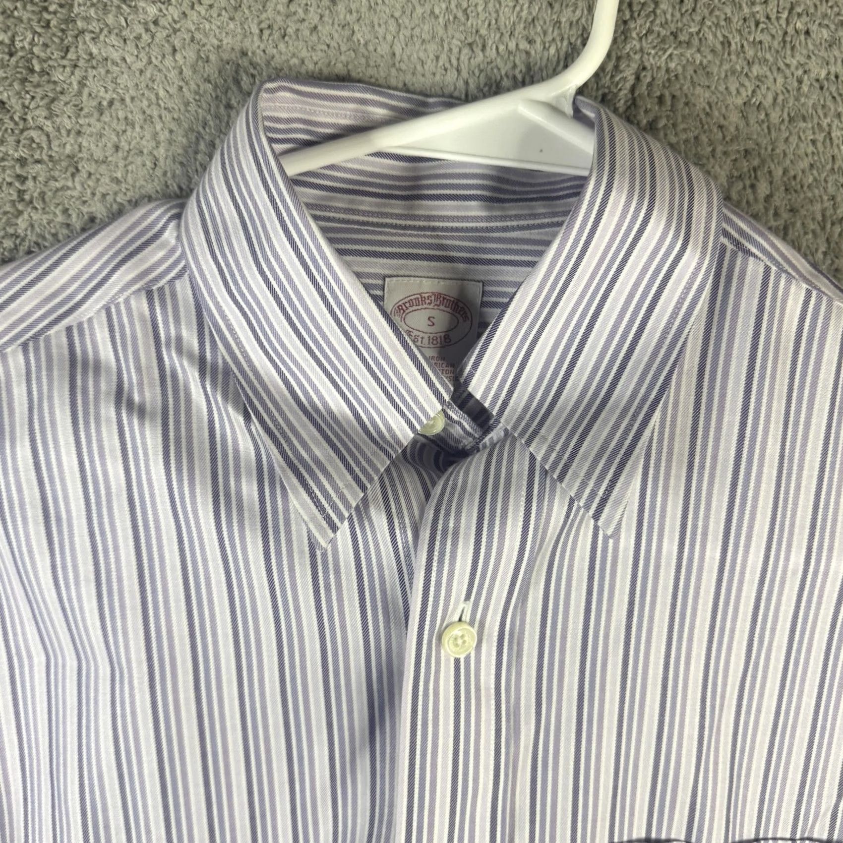 Brooks Brothers Brooks Brothers Shirt Mens Small Blue Stripe Non Iron Supima Cotton Button Down Dress Shirt Man S Blue Striped Non-Iron 100% Cotton Size US S / EU 44-46 / 1 - 6 Thumbnail