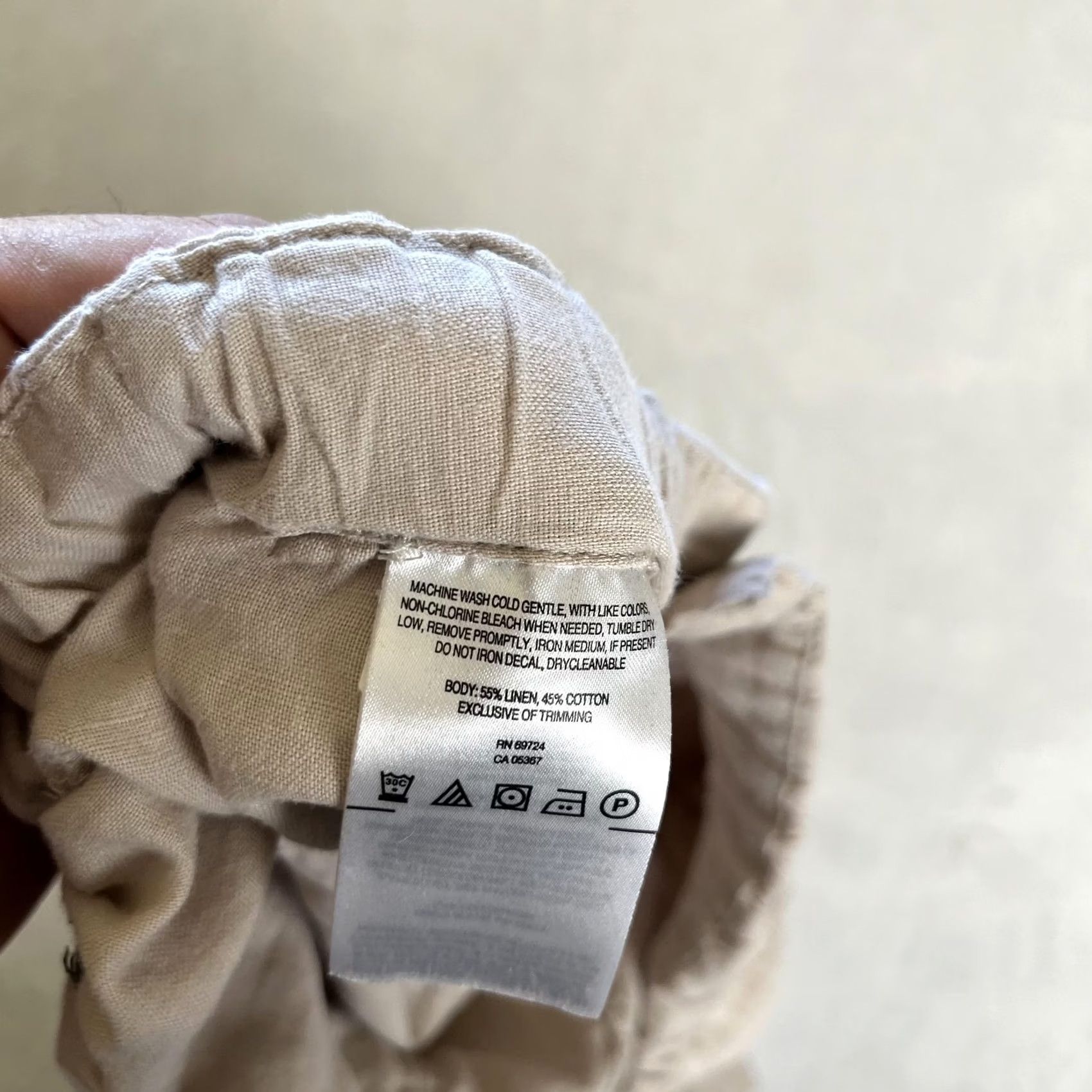 Vintage Columbia Linen Cotton Pants Mens Medium 27 Beige Elastic Waist Travel Casual Khakis Relaxed Pockets Lightweight Breathable Size 32" / US 10 / IT 46 - 6 Thumbnail