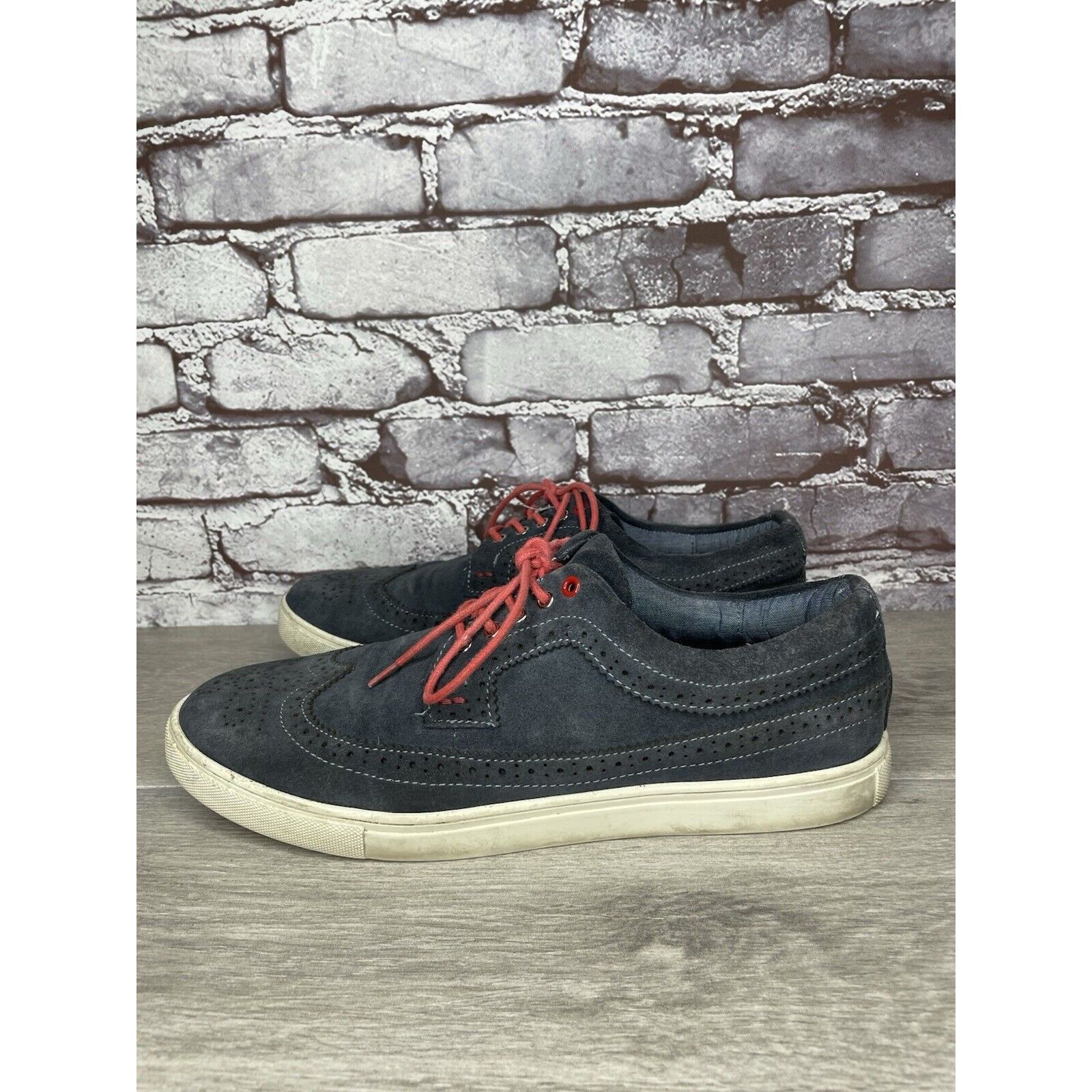Saks Fifth Avenue Blue SAKS FIFTH AVE Blue Colored Suede Wingtip Casual Shoes Size US 11 / EU 44 - 20 Thumbnail