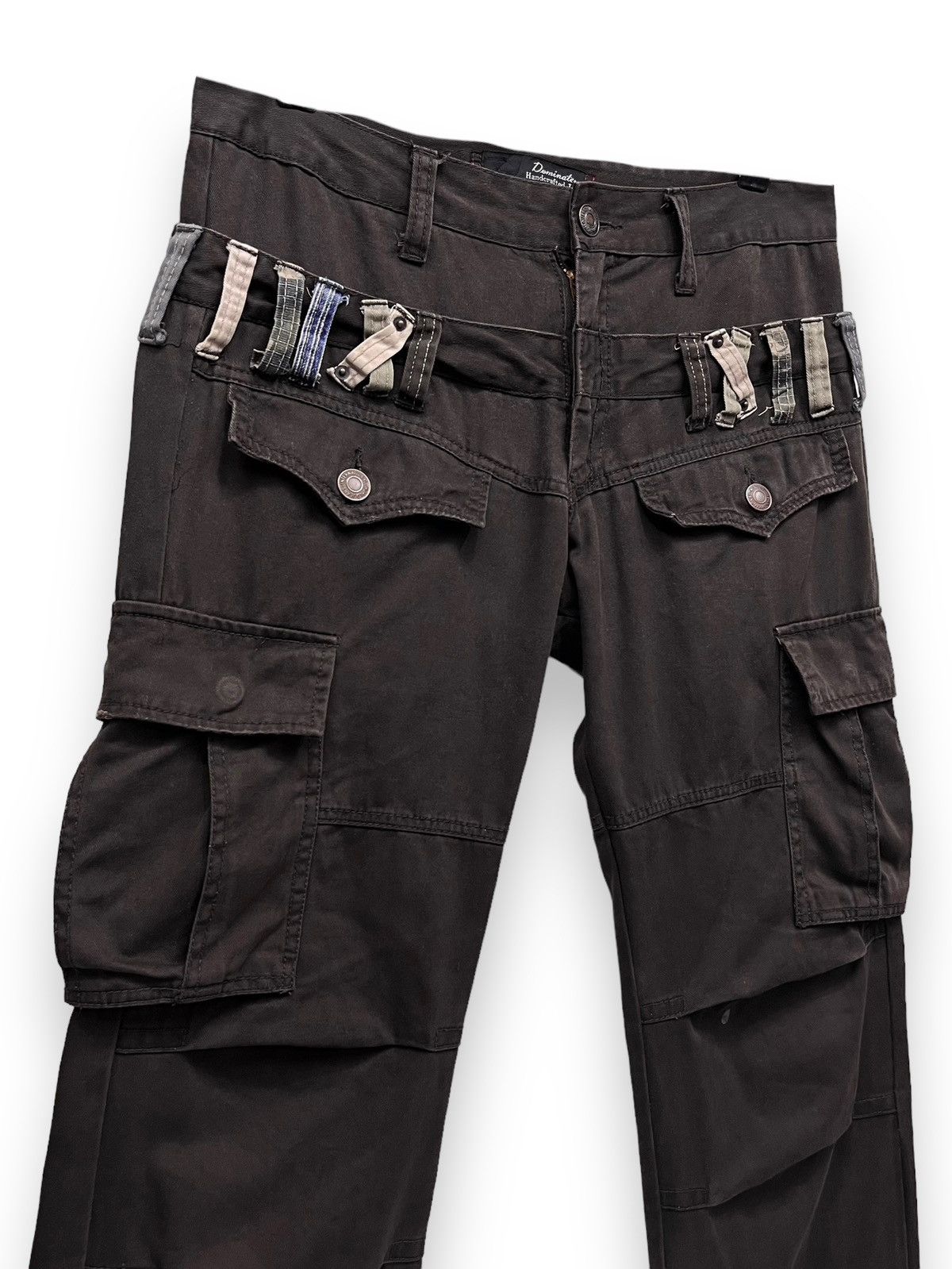 image of Dominate Japanese Handcrafted Double Waist Bush Cargo Pants in Dark Brown, Men's (Size 31)