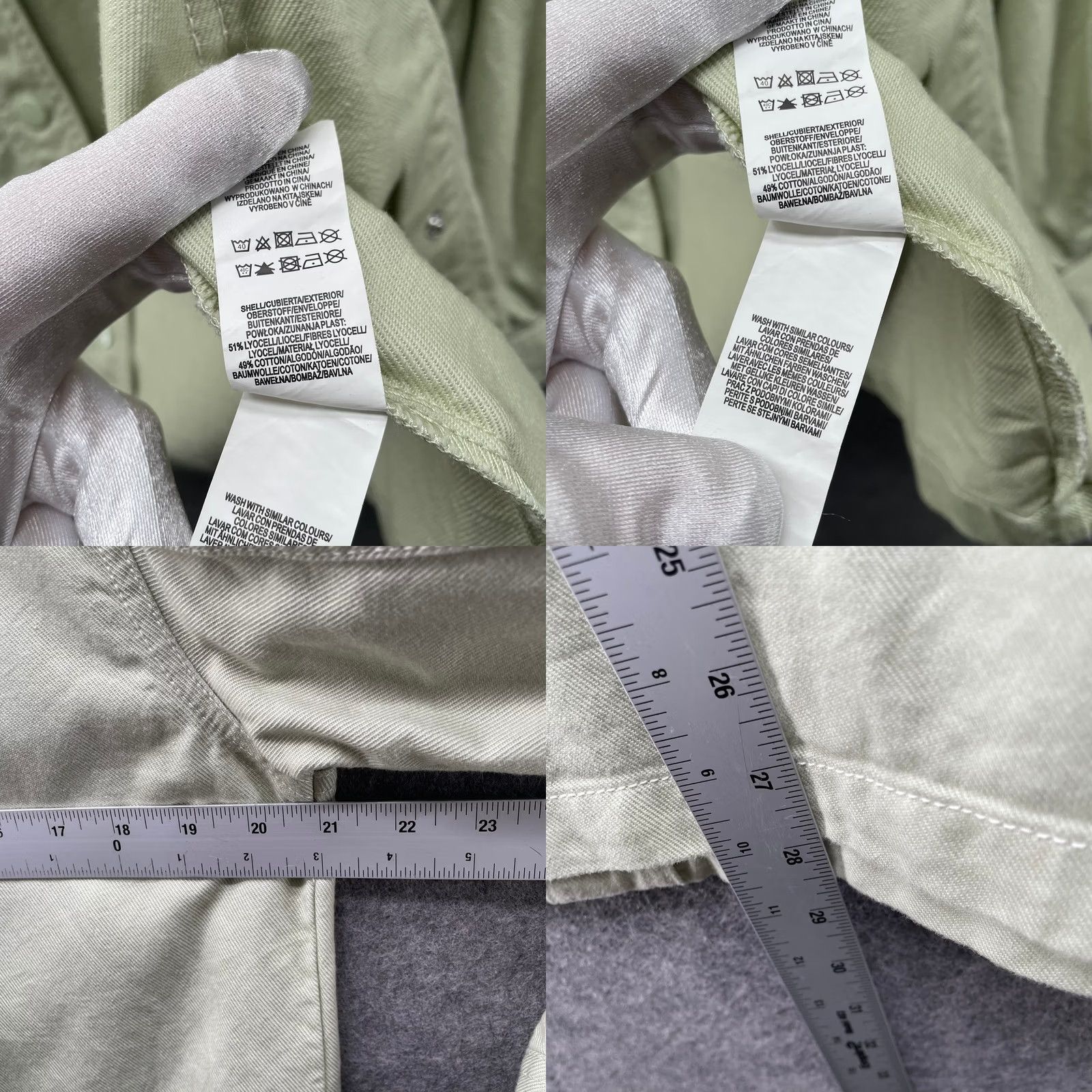 Primark Primark Cotton Lyocell Shacket Womens S Sage Green Relaxed Shirt Jacket Size S / US 4 / IT 40 - 8 Thumbnail