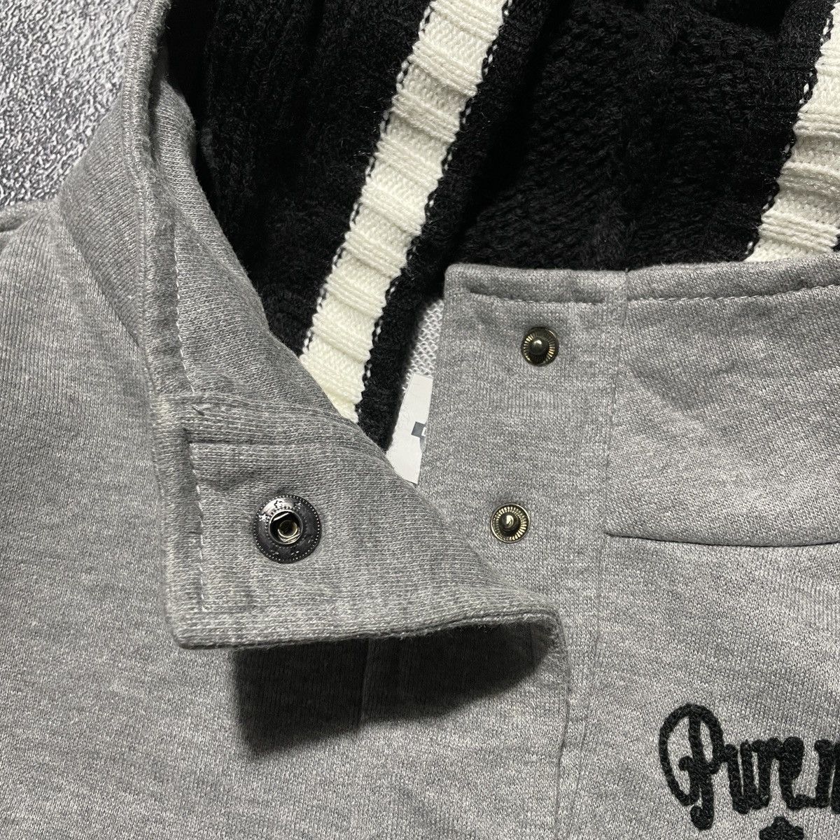 Japanese Brand Rare Ryu-ryu Knit Arm Button Hoodie Size US M / EU 48-50 / 2 - 6 Thumbnail
