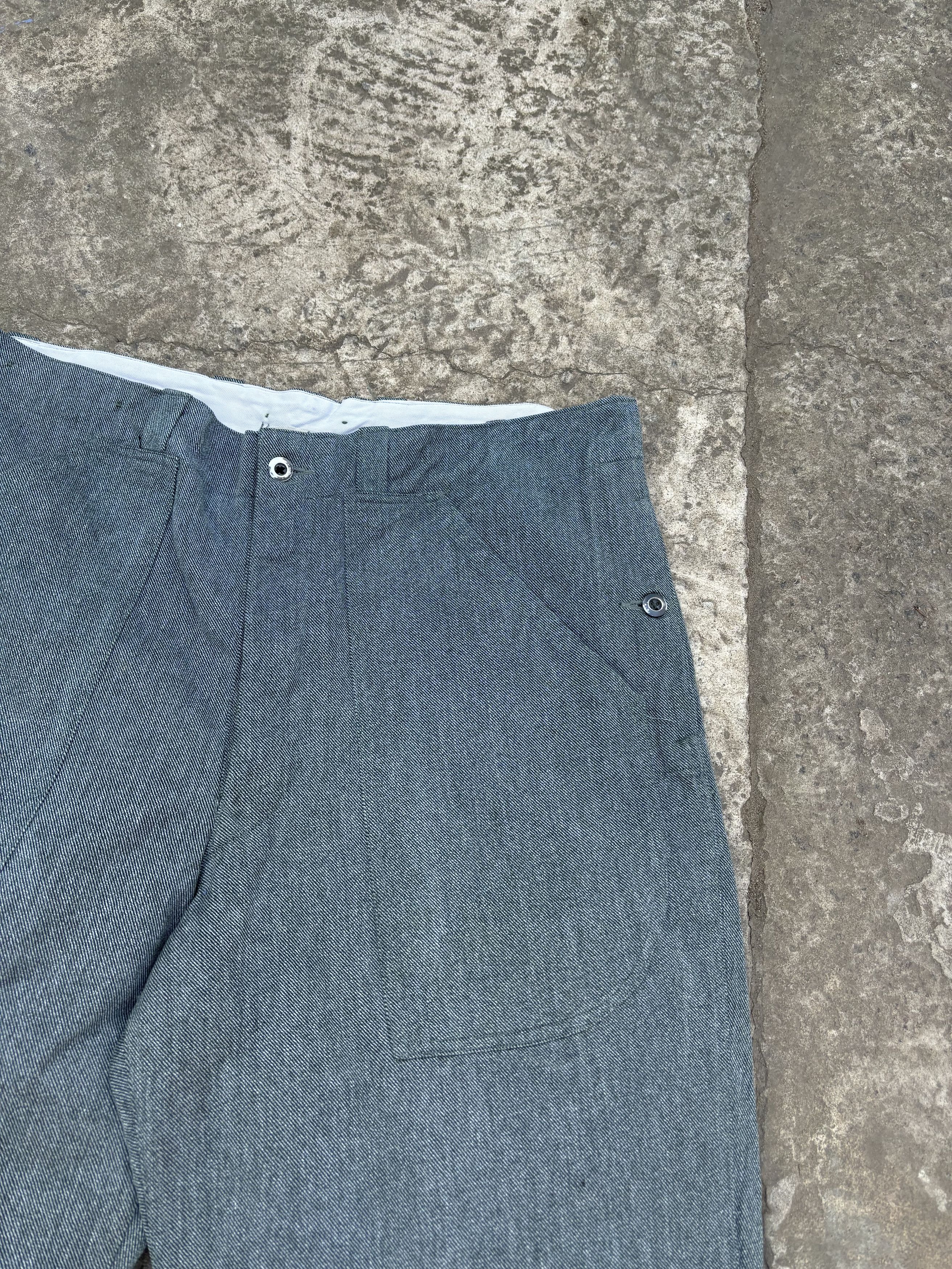 Le Laboureur Vintage 60s Swiss Army Salt n Pepper Prison Work Denim Pants Size US 36 / EU 52 - 3 Thumbnail