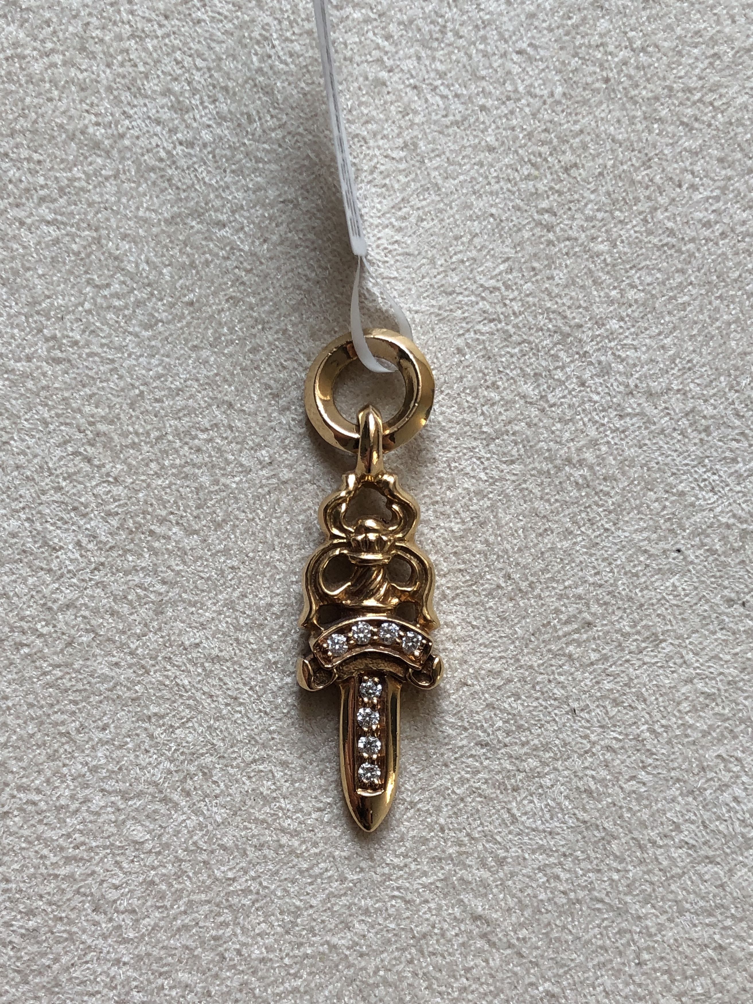 Chrome Hearts Chrome Hearts 22K Gold Diamonds Dagger Pendant Size ONE SIZE - 8 Thumbnail