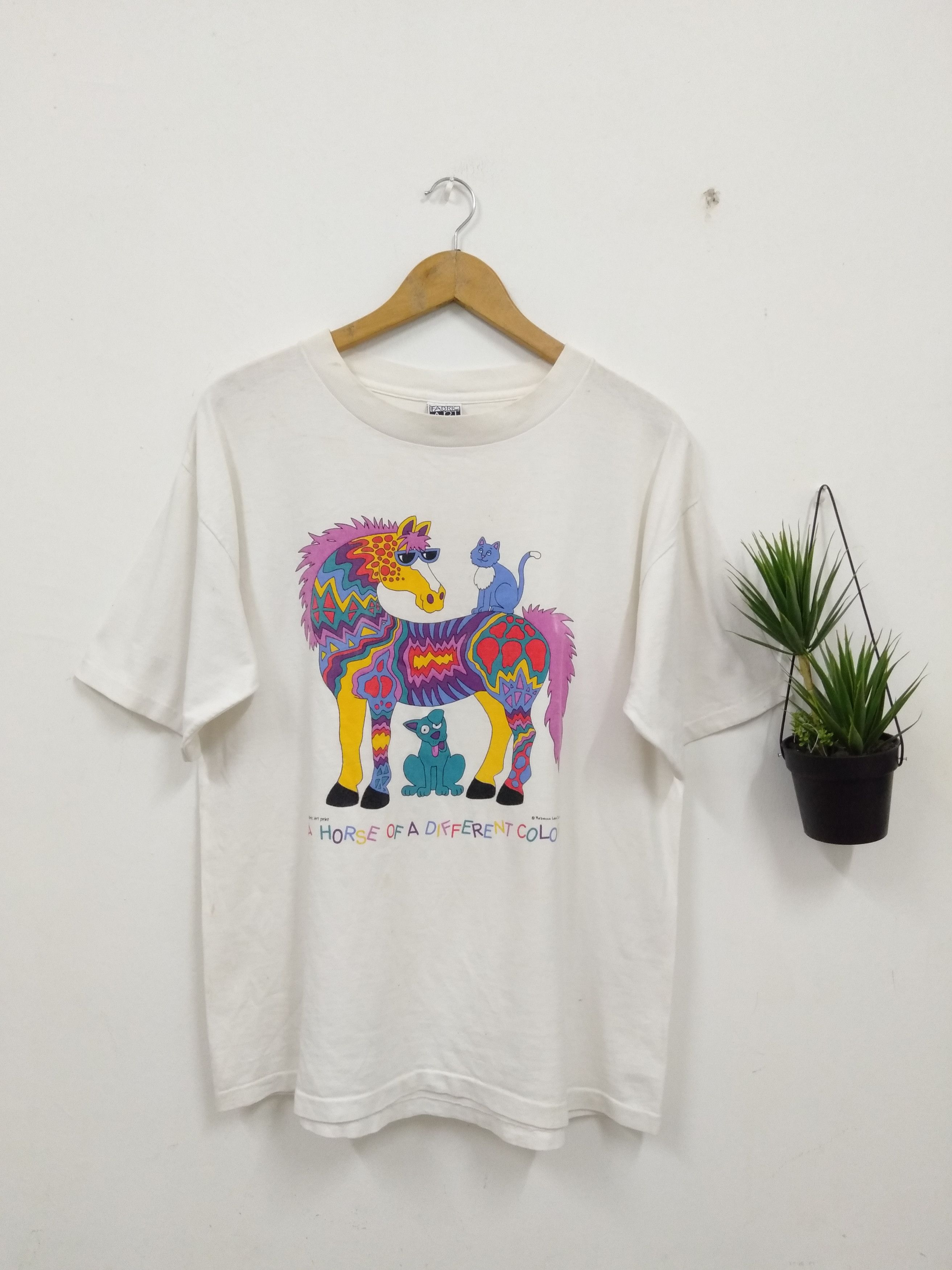 Vintage Vintage 90s Art Rebecca Lee Baldwin painting artist t shirt Size US L / EU 52-54 / 3 - 1 Thumbnail