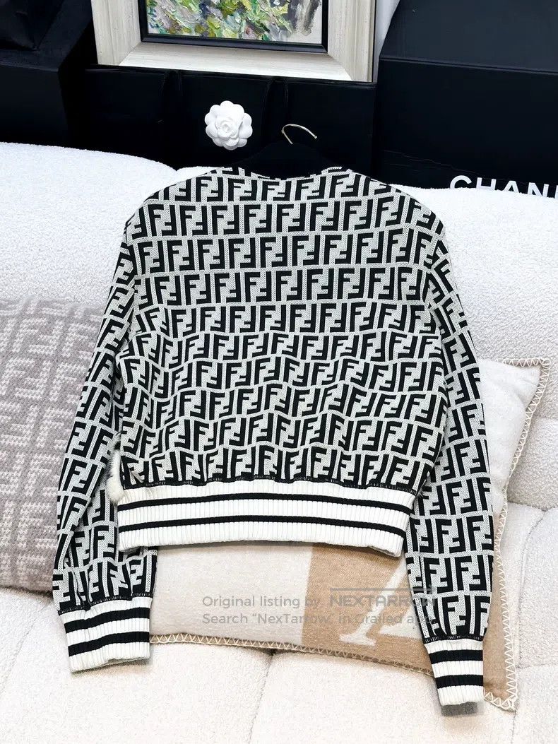 Fendi Fendi Black and white old flower double F full logo patter Size M / US 6-8 / IT 42-44 - 4 Thumbnail