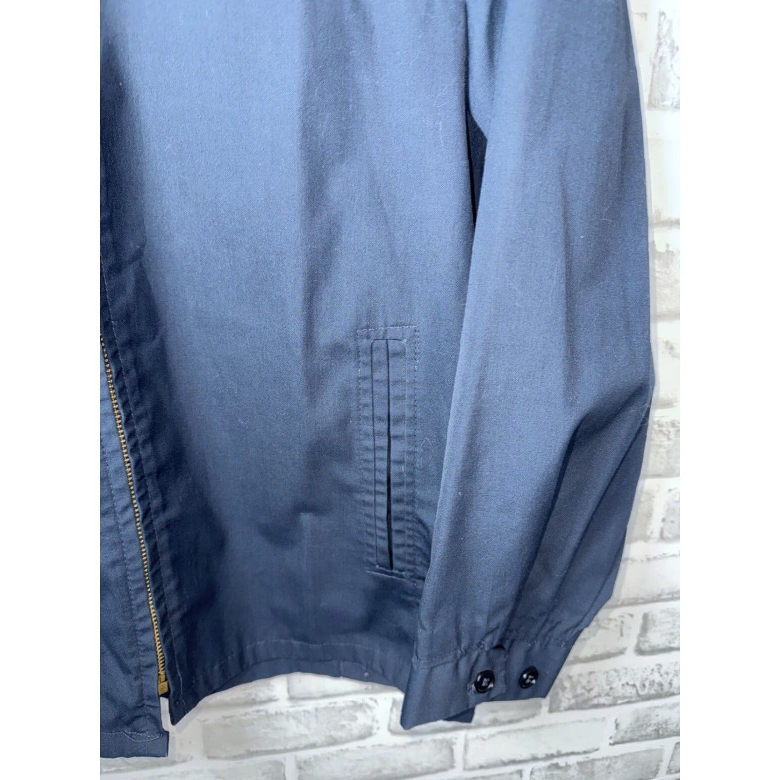 Avenue VINTAGE NAVY Men's Casual Jacket 40 Blue Cotton Blend 80s Retro Classic Size US XXS / EU 40 - 4 Thumbnail