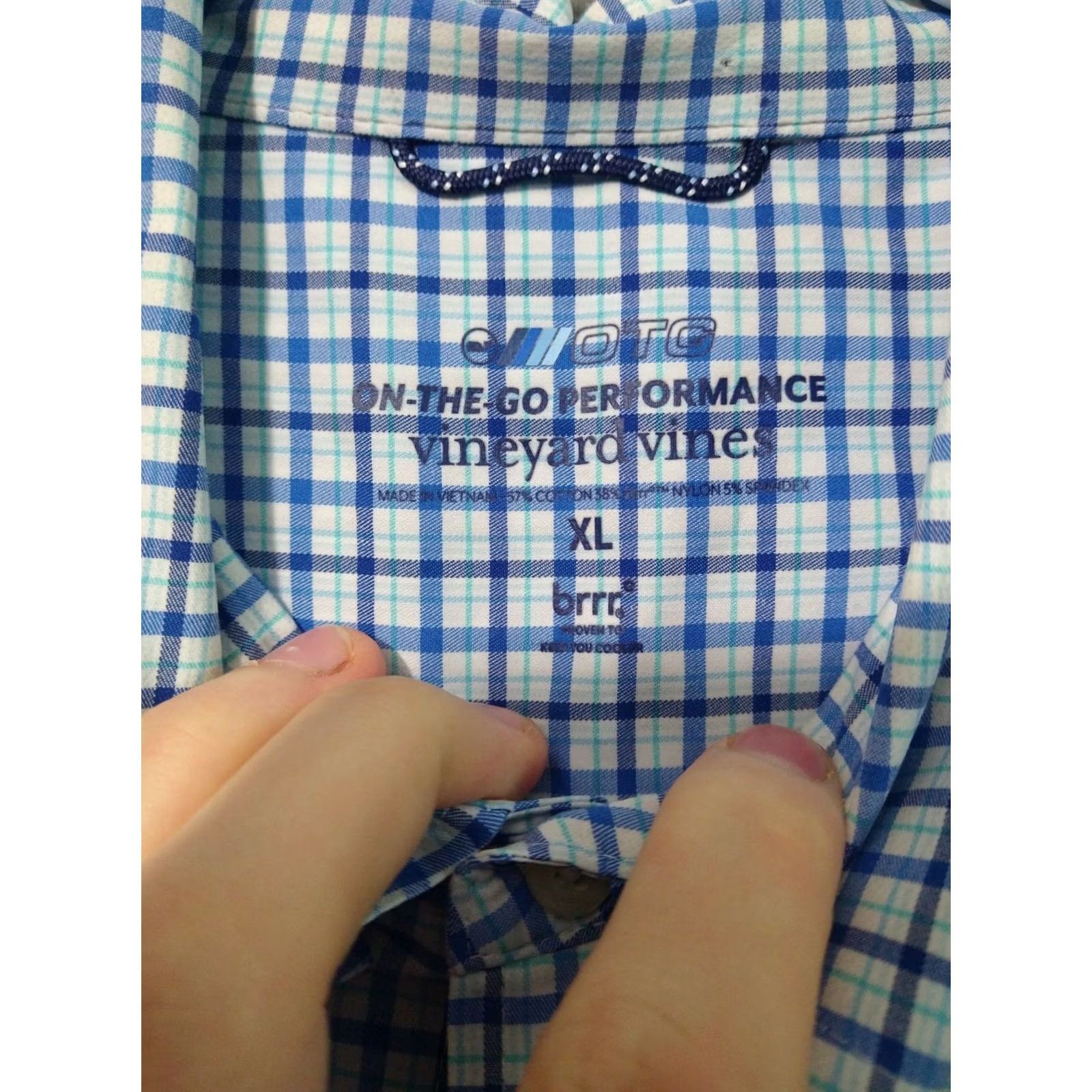 Vineyard Vines Vineyard Vines Shirt Mens XL Blue Plaid On The Go Performance Long Sleeve Button-Up Collared Casual All Seasons Pockets 50in Chest Mens Size US XL / EU 56 / 4 - 7 Thumbnail