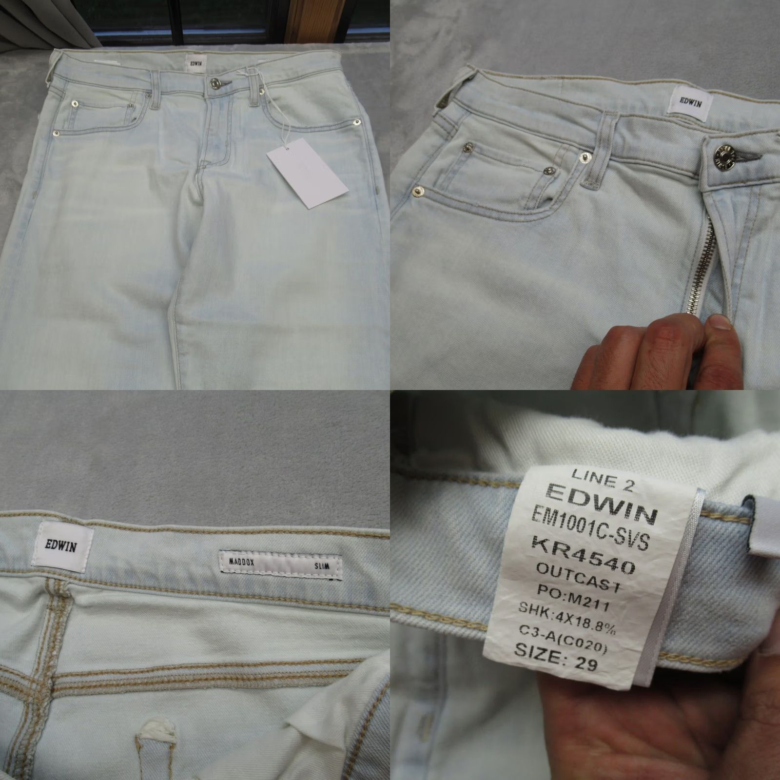 Edwin Edwin Jeans Mens 29X32 Light Wash Flex Thermal Wicking Maddox Straight NEW Size US 29 - 8 Thumbnail