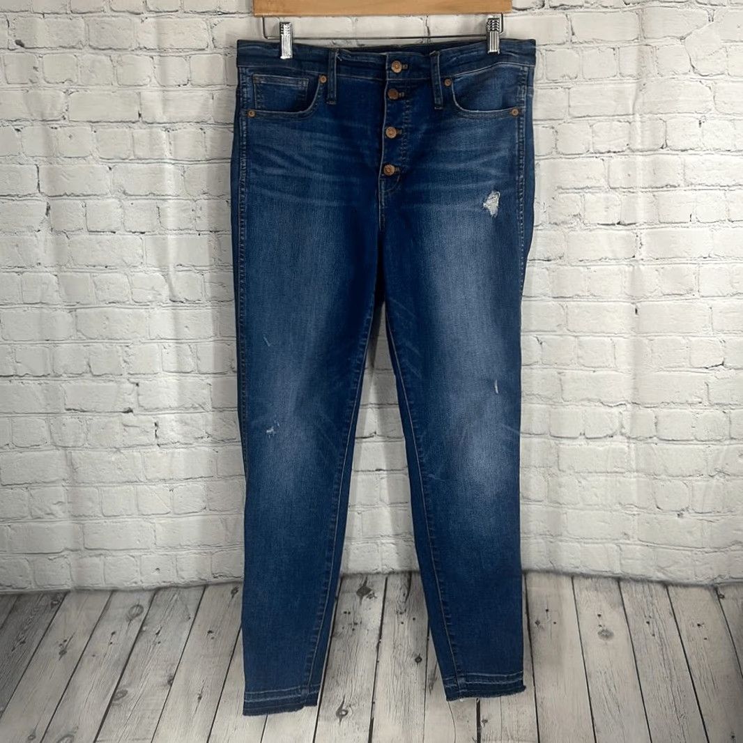 Madewell Madewell Jeans 10” High Rise Skinny Slightly Distressed Button Fly Women 31 Blue Jeans Size 24" / US 00 / IT 34 - 2 Thumbnail