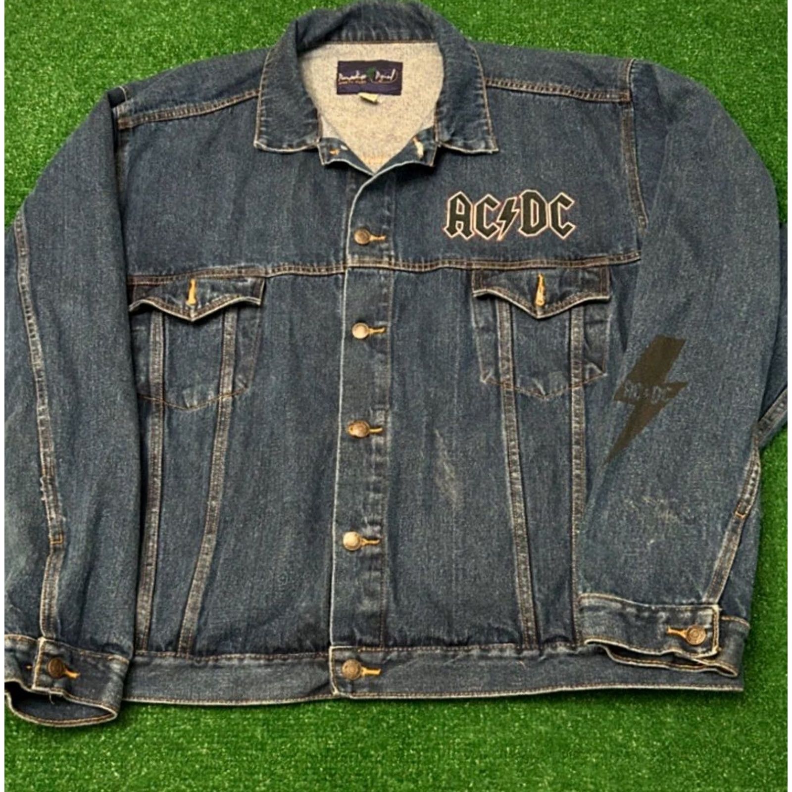 Canon VINTAGE ACDC About To Rock Cannon Rock Band VTG Denim Jacket Mens XXL Blue 90s Rock Music Jacket Mens XXL Size US XXL / EU 58 / 5 - 4 Thumbnail