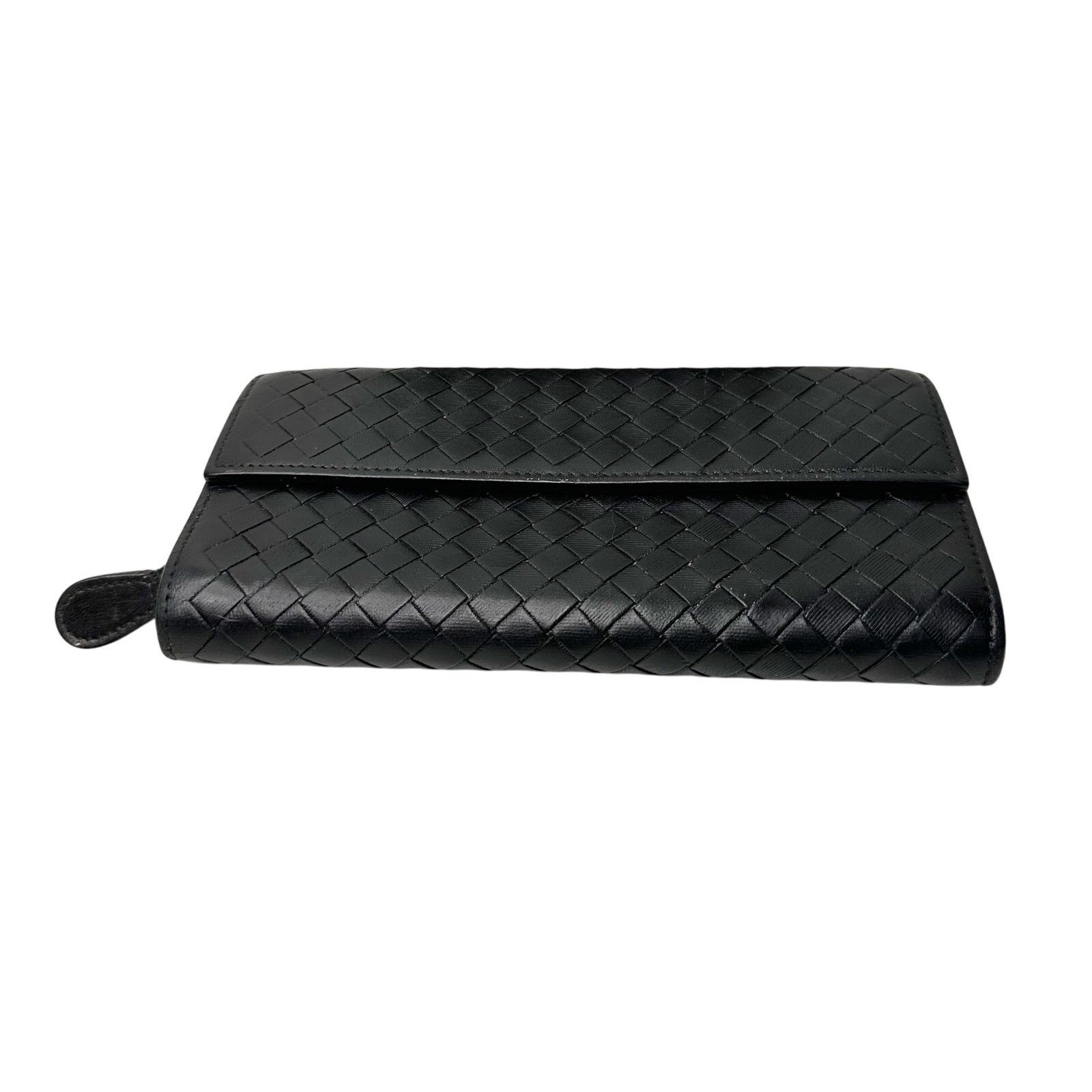 Bottega Veneta Bottega Veneta Intrecciato Woven Black Leather Long Wallet Size ONE SIZE - 11 Thumbnail