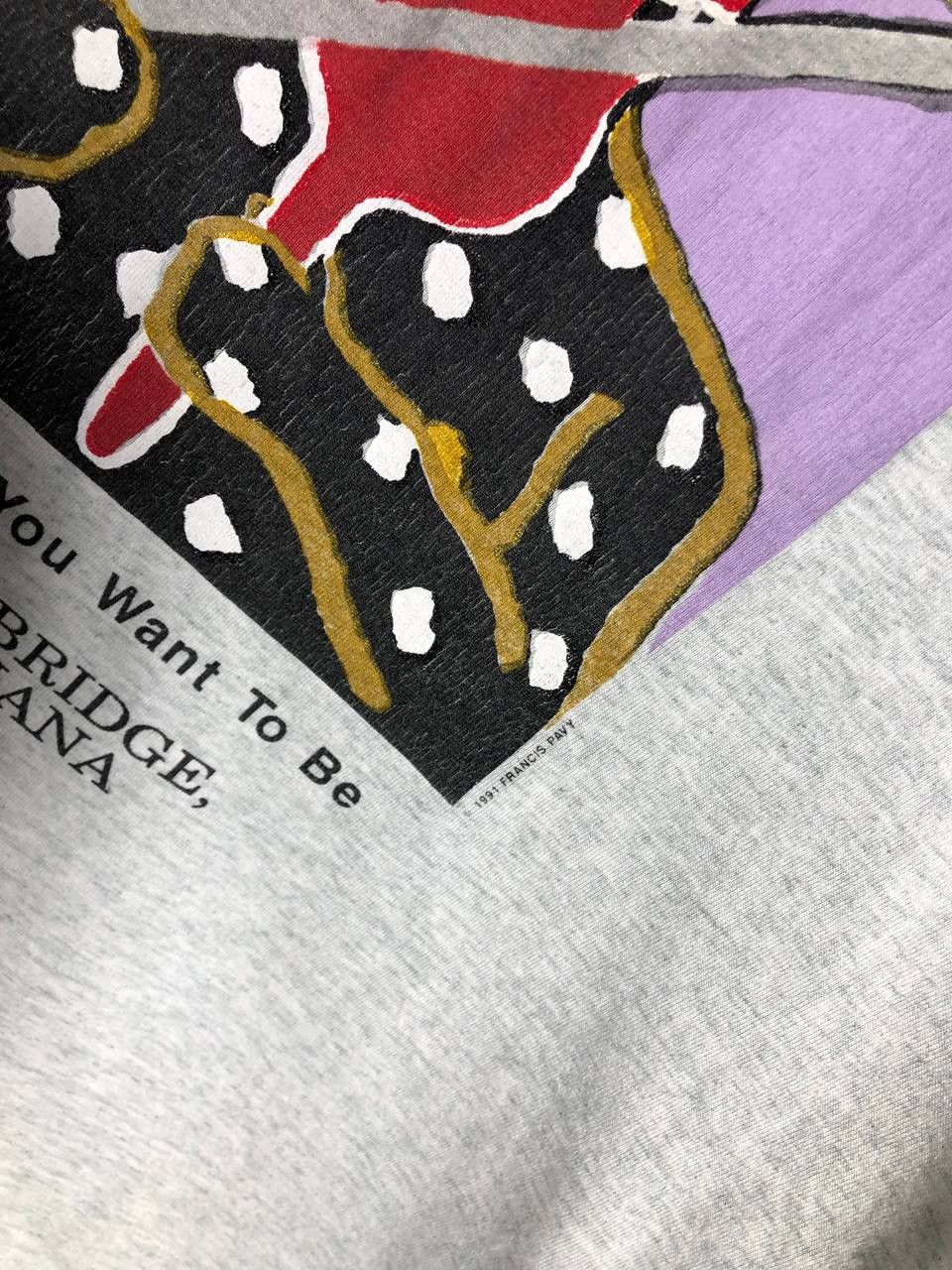 Vintage VERY RARE FRUIT OF THE LOOM DESIGNER T-SHIRT 1991 Y2K 90s Size US XL / EU 56 / 4 - 4 Thumbnail