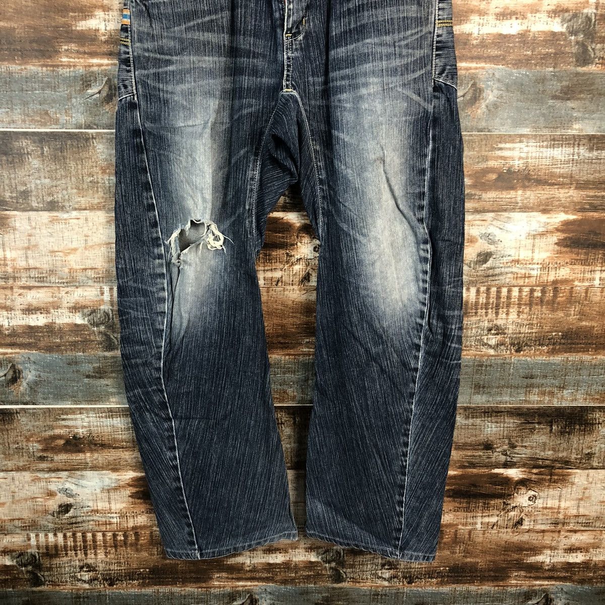 Edwin DLL Edwin Blue Distressed Denim Pants #C130 Size US 32 / EU 48 - 3 Thumbnail