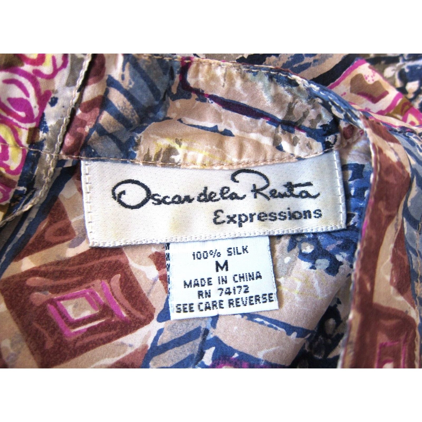 Oscar De La Renta Vtg Oscar De La Renta Expressions 100% Silk Pink Short Sleeve Tunic Blouse M Size M / US 6-8 / IT 42-44 - 4 Thumbnail