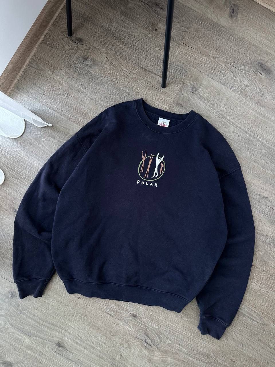 Poler × Vintage Vintage Polar Centre Logo Faded Blue Skated Sweatshirt Size US L / EU 52-54 / 3 - 4 Thumbnail