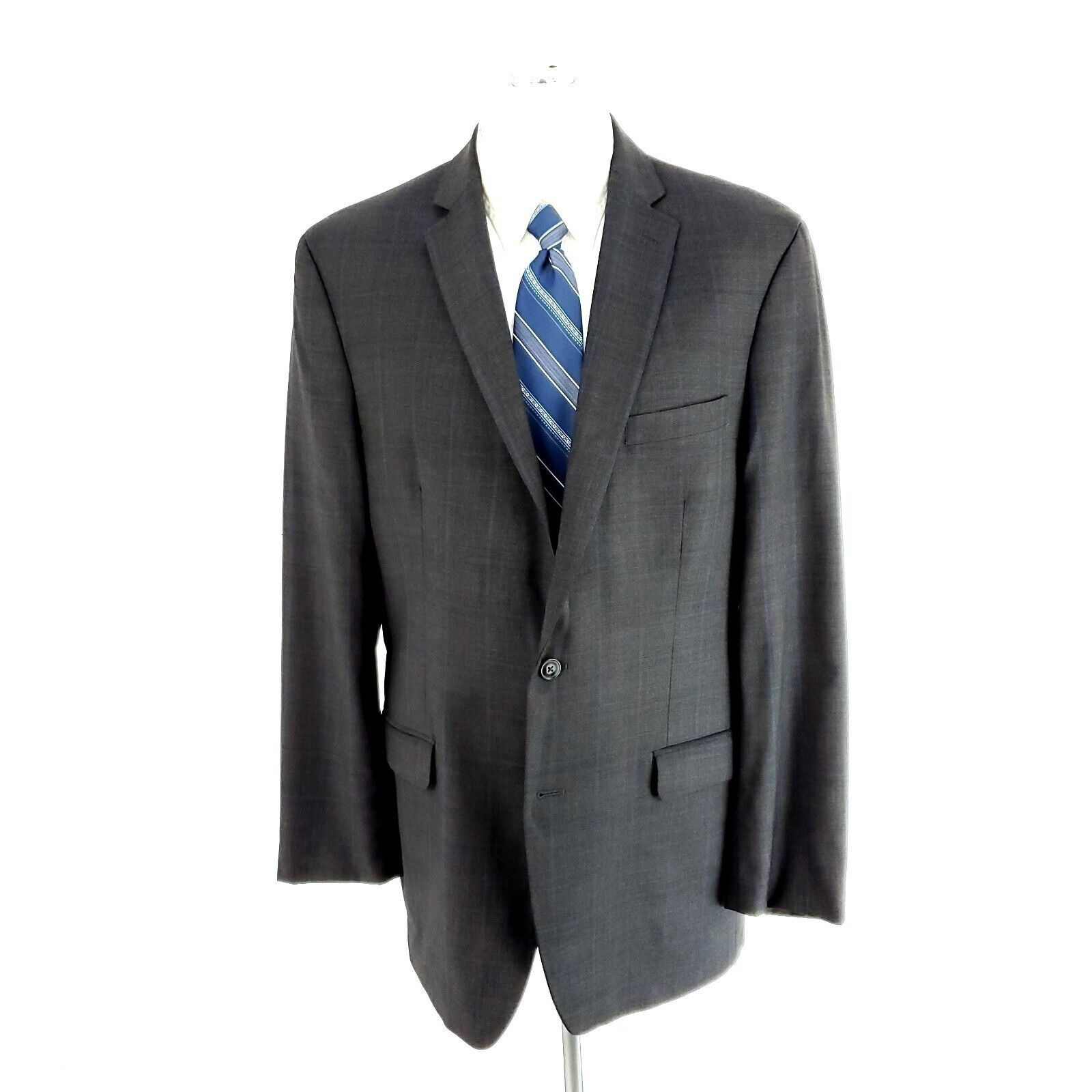 Calvin Klein Calvin Klein Wool 2 Button Blazer 44L Gray Sharkskin Size 44L - 3 Thumbnail