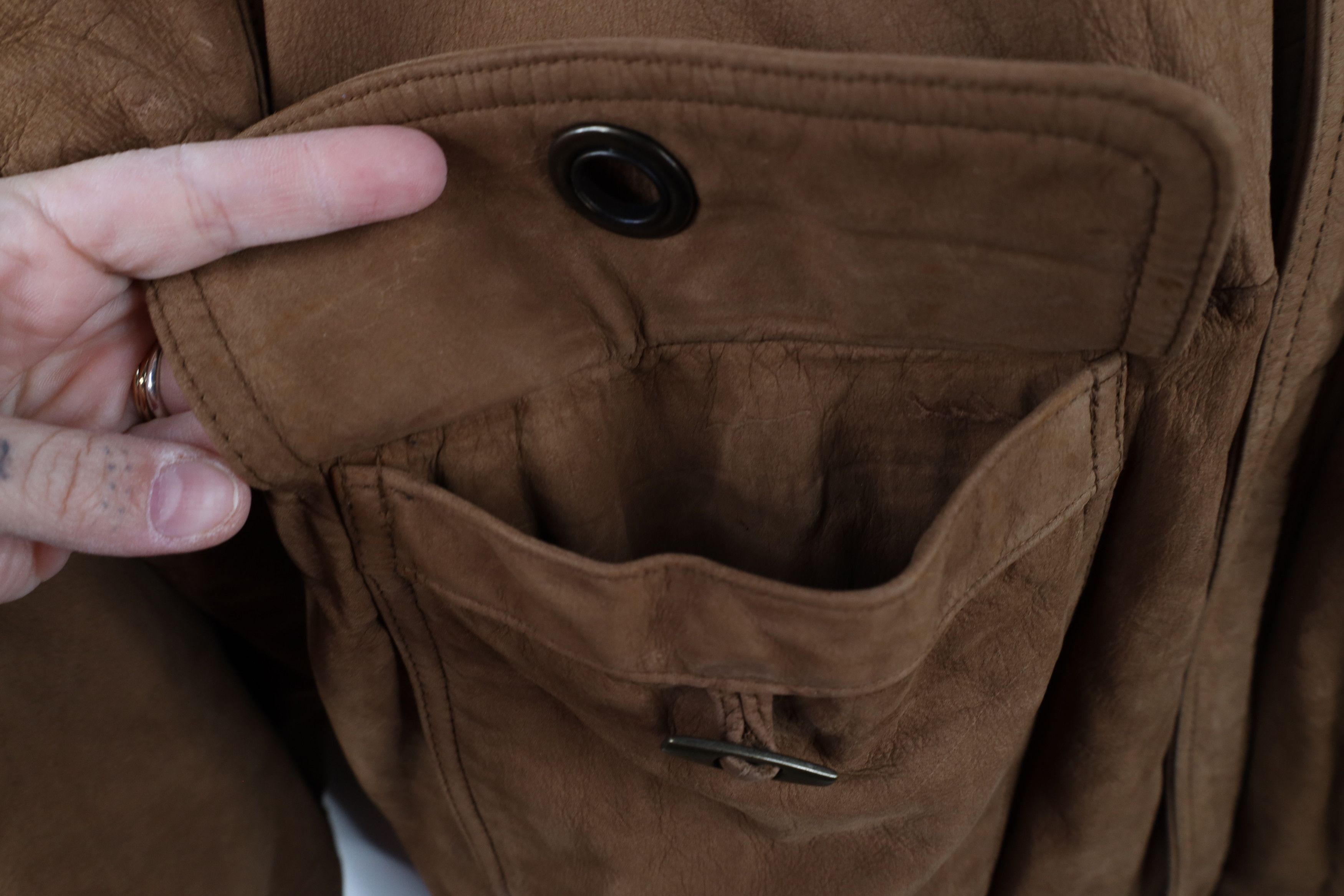 Vintage Vintage 90s Streetwear Button Suede Leather Bomber Jacket Size US XL / EU 56 / 4 - 5 Thumbnail