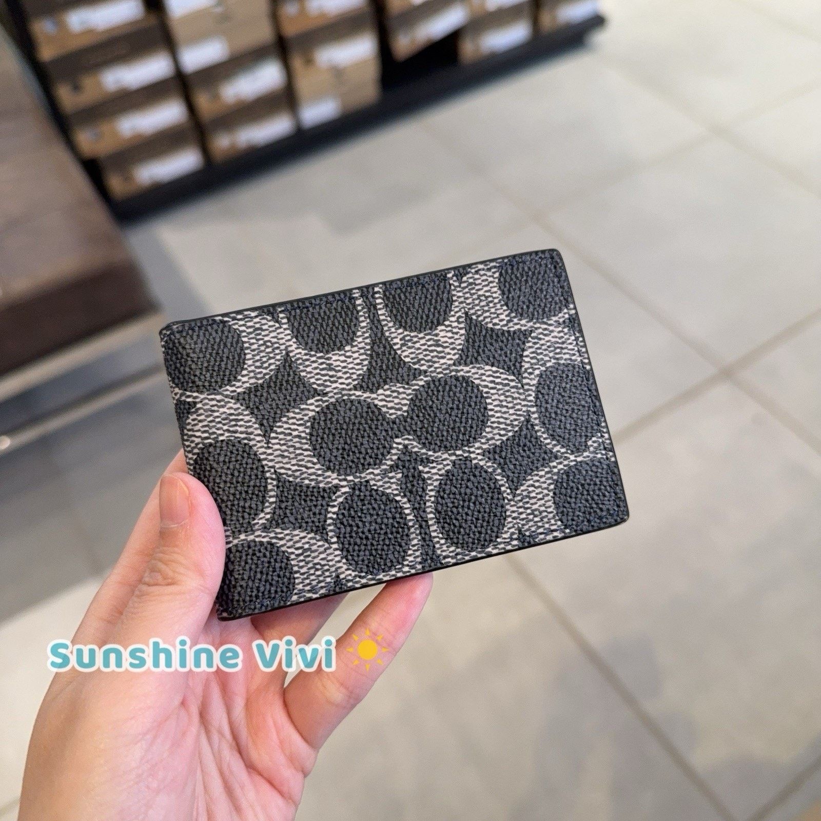 Coach NWT Coach Compact Billfold Wallet CW368 Denim Chalk Size ONE SIZE - 1 Thumbnail