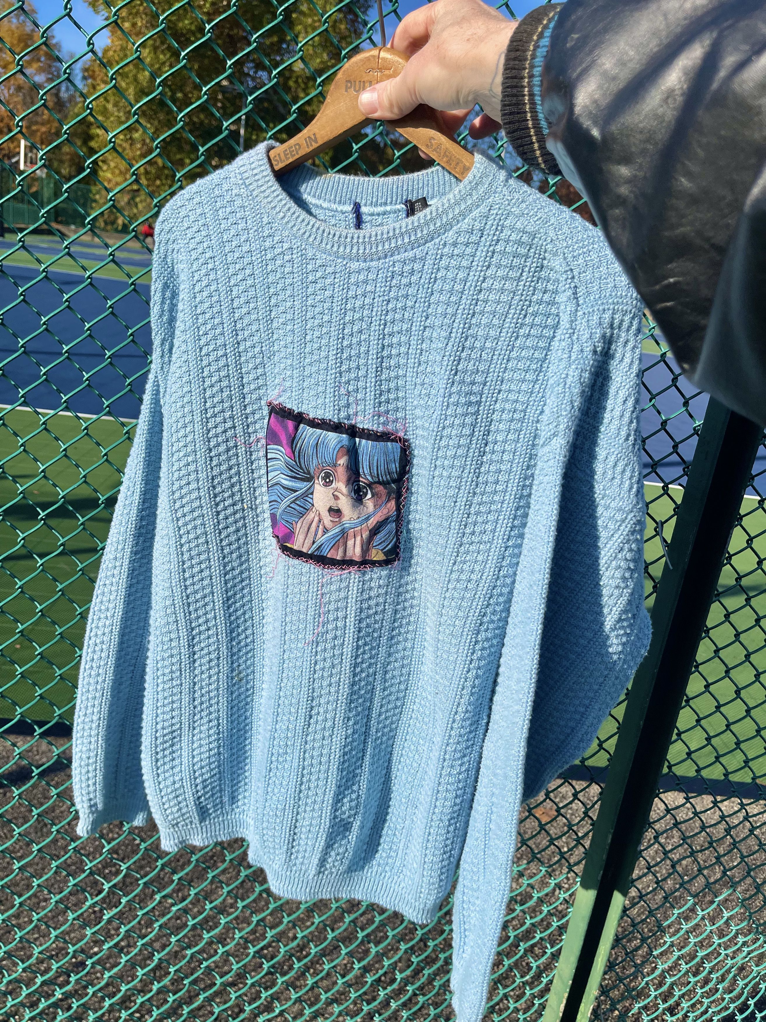 Anime × Japanese Brand Vintage Anime Sweater | Cut & Sew Custom Size US L / EU 52-54 / 3 - 6 Thumbnail