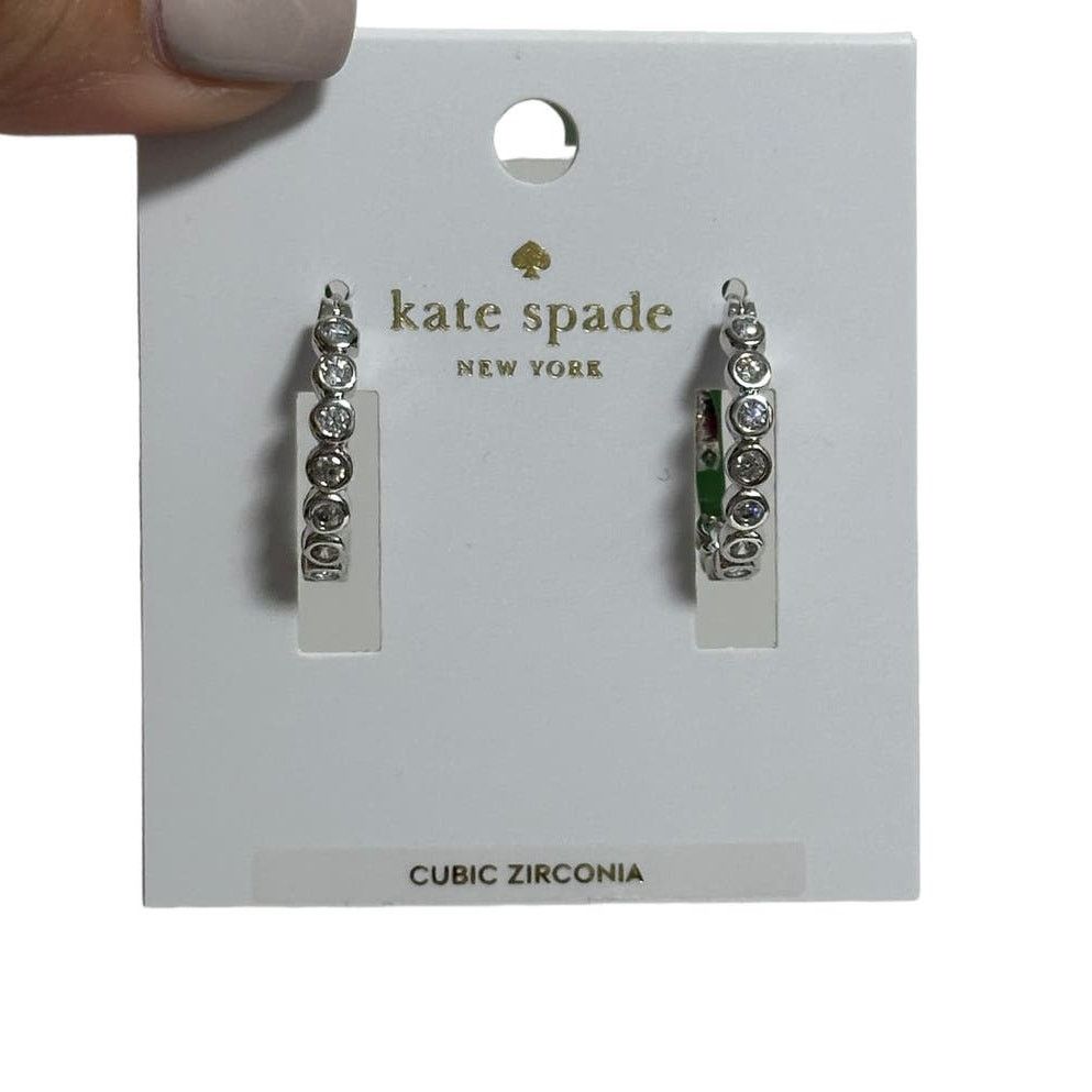 Kate Spade Kate Spade Silver Full Circle Huggies Hoops Earrings Size ONE SIZE - 1 Thumbnail