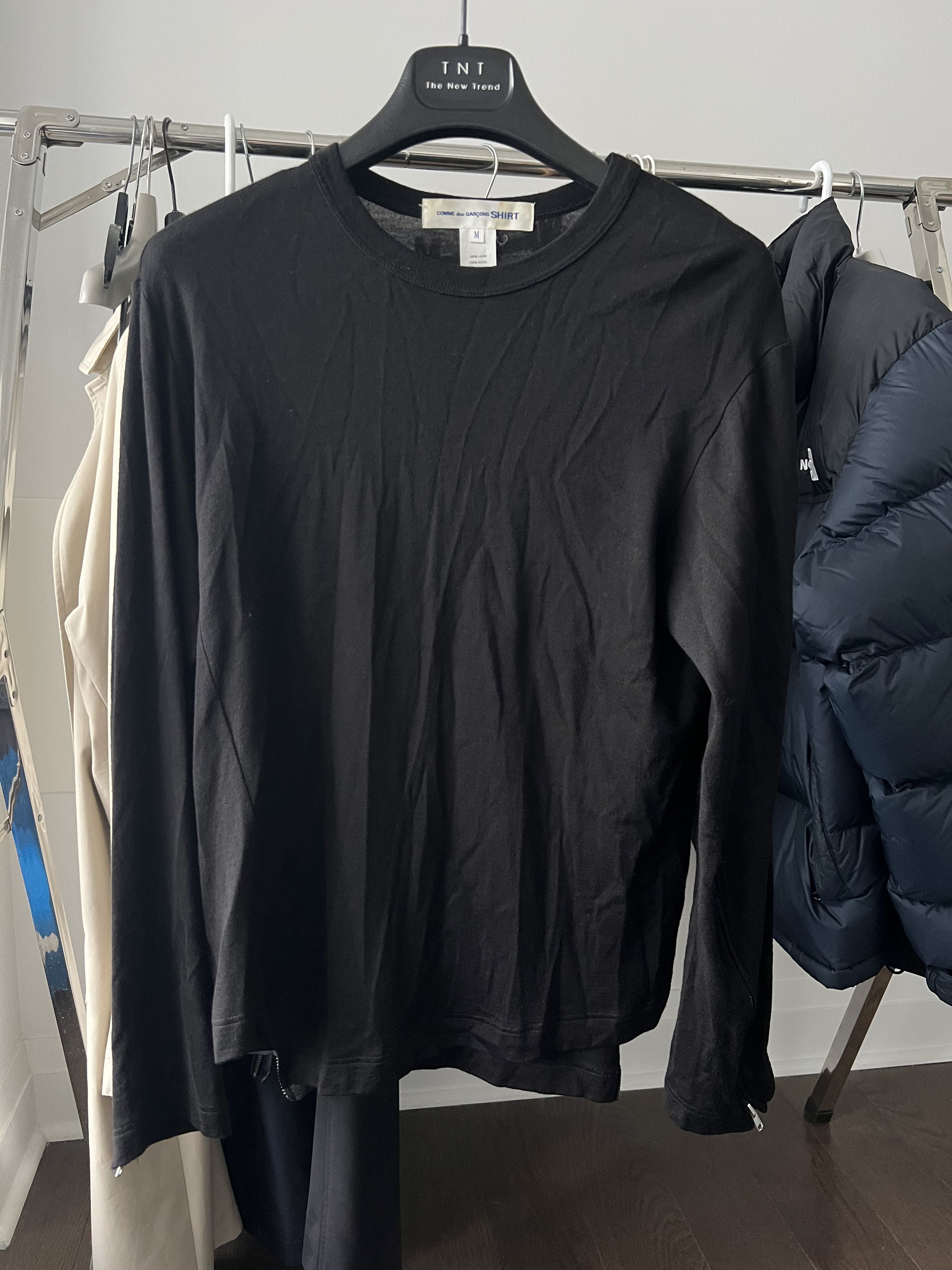 Comme des Garcons SHIRT Asymmetrical Wool Sweater with Zip-up Sleeve Size US M / EU 48-50 / 2 - 1 Thumbnail