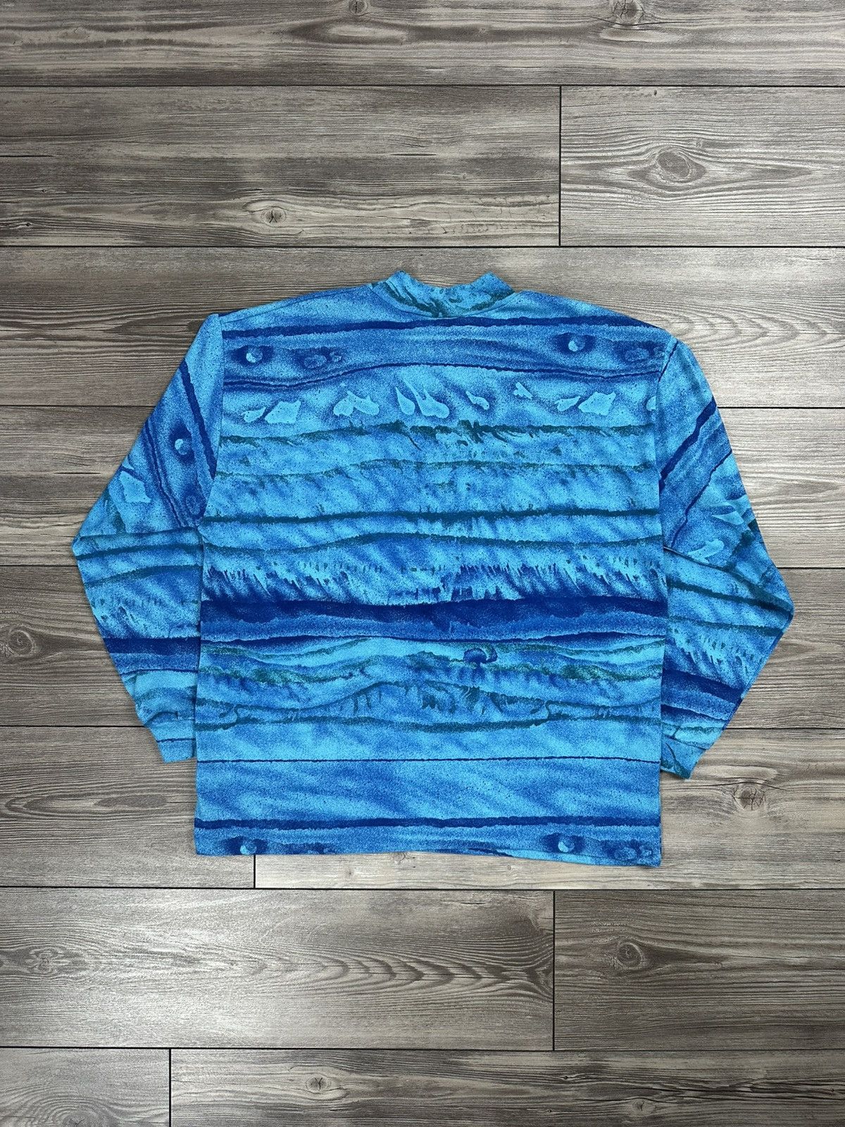 Vintage Vintage 90’s Crazy Dyed Striped Longsleeve Size US L / EU 52-54 / 3 - 2 Thumbnail