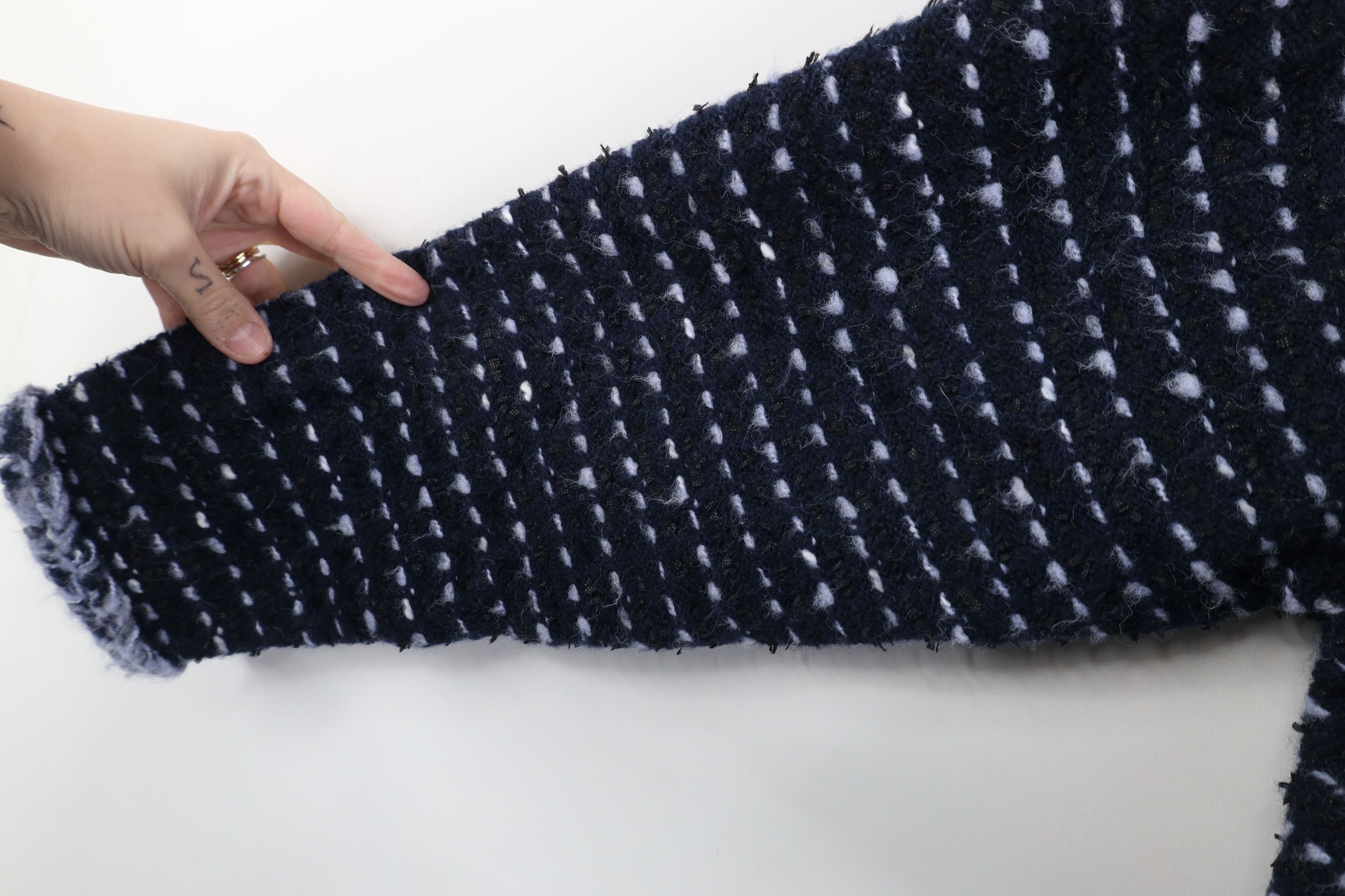 J.Crew J Crew Marled Yarn Wool Alpaca Lady Jacket Striped Blue Size M / US 6-8 / IT 42-44 - 6 Thumbnail