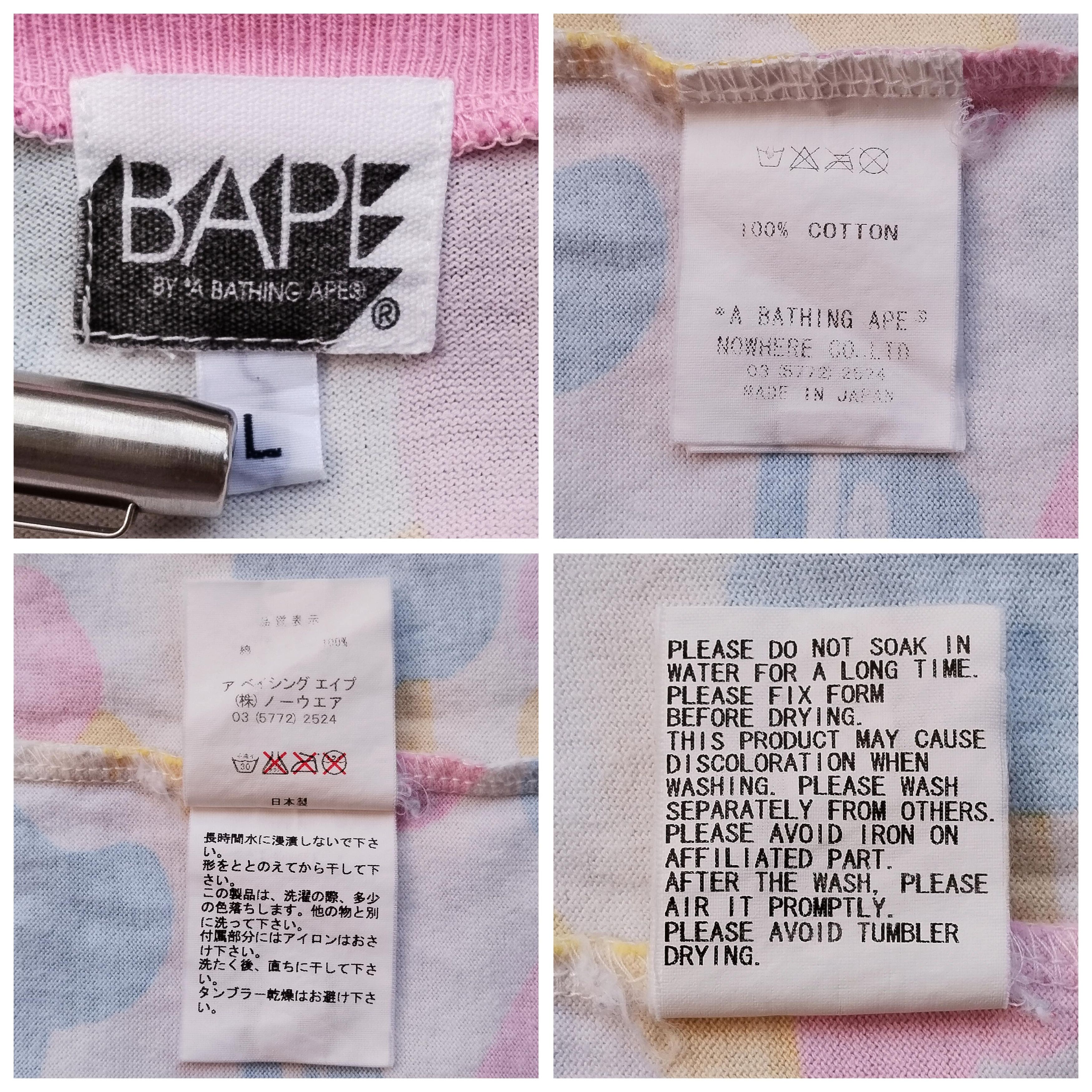 Bape Cotton Candy Camo Pastel Tee (2006) Size US L / EU 52-54 / 3 - 8 Thumbnail
