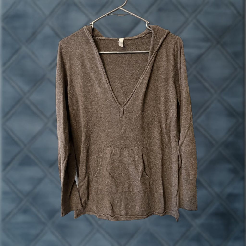 Gap Gap Hoodie Womens XL Brown Knit Pullover V-Neck Size XL / US 12-14 / IT 48-50 - 1 Thumbnail