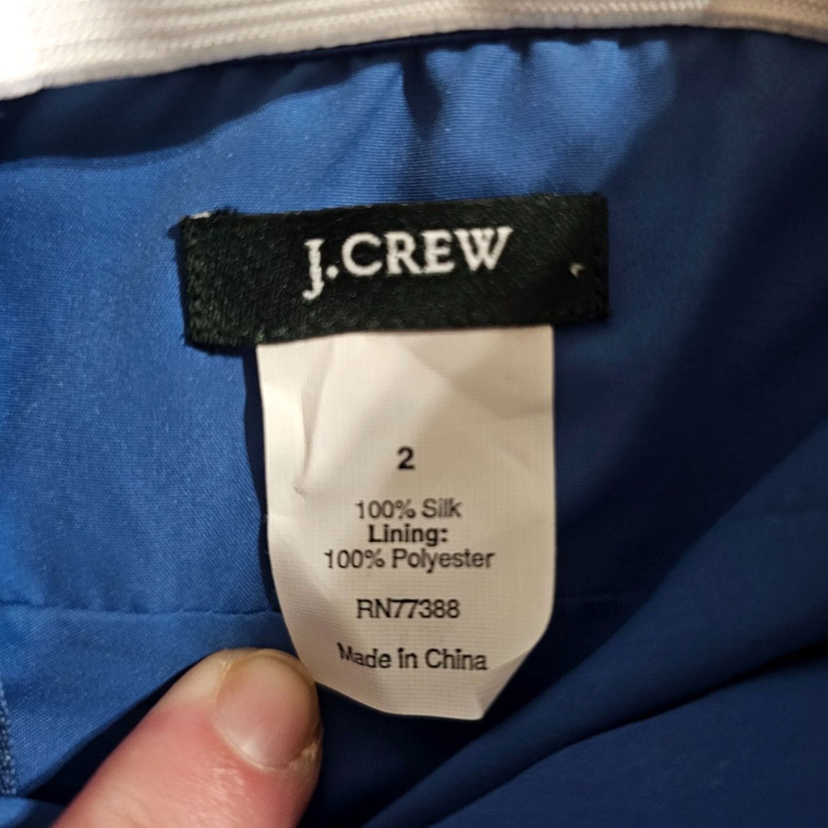 J.Crew J.CREW Dress Womens 2 Blue Silk Strapless Chiffon A-Line Lined Cocktail Dress Shirt Sleeveless Square Neck Party/Cocktail Universal Colors Mens? Size XS / US 0-2 / IT 36-38 - 3 Thumbnail