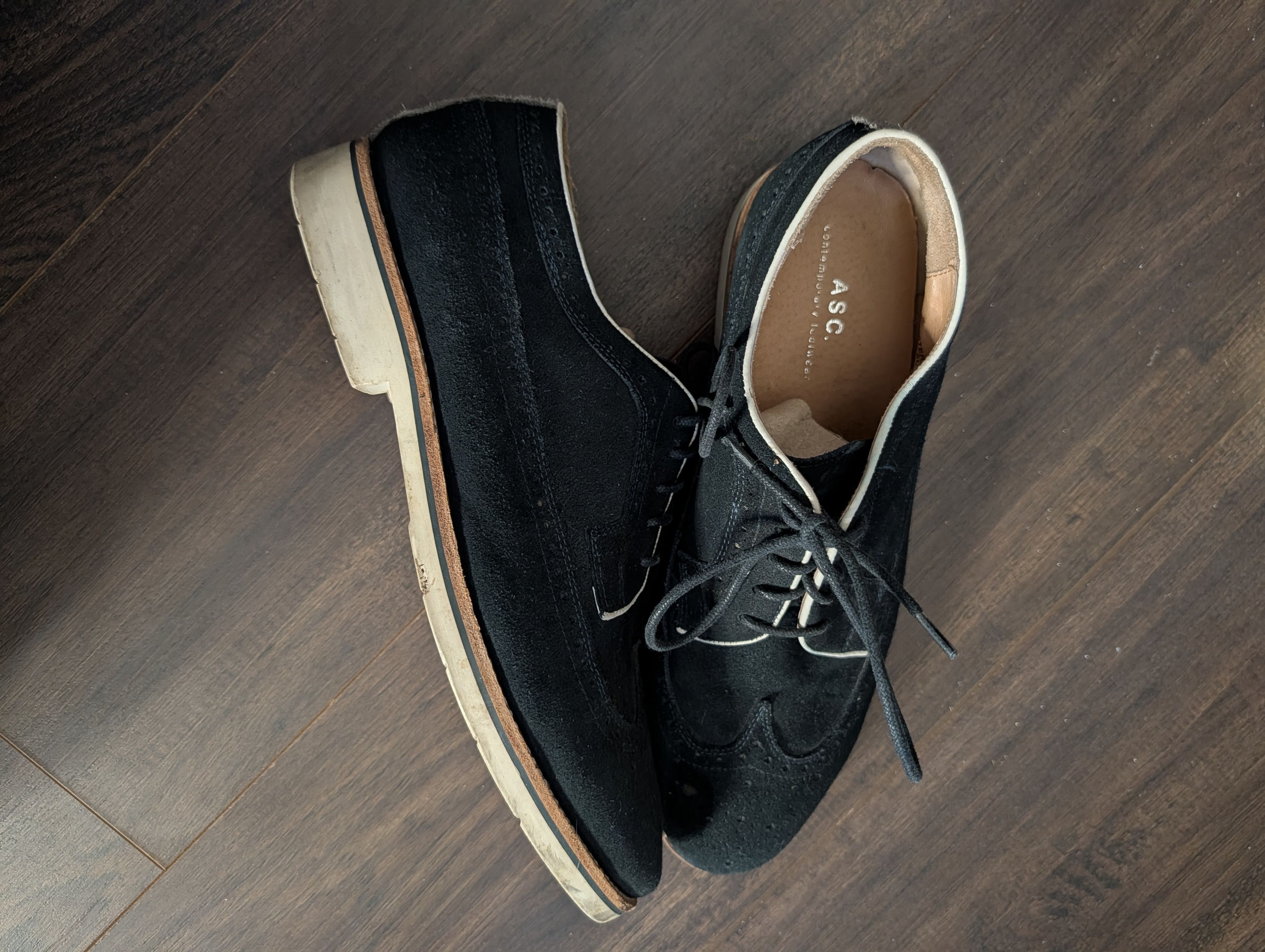 La Fam Amsterdam AMSTERDAM SHOE CO green navy suede brogues 11 Size US 11 / EU 44 - 1 Thumbnail
