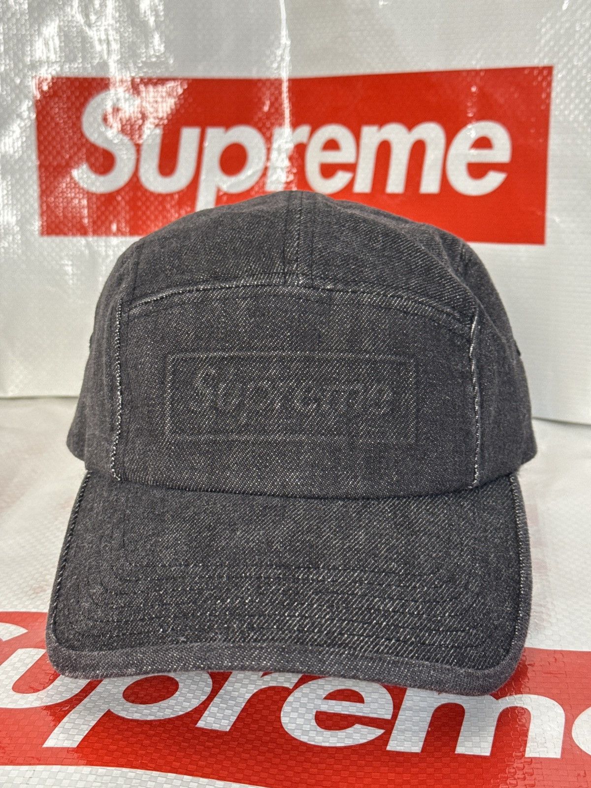 Supreme embossed denim camp cap ss 20