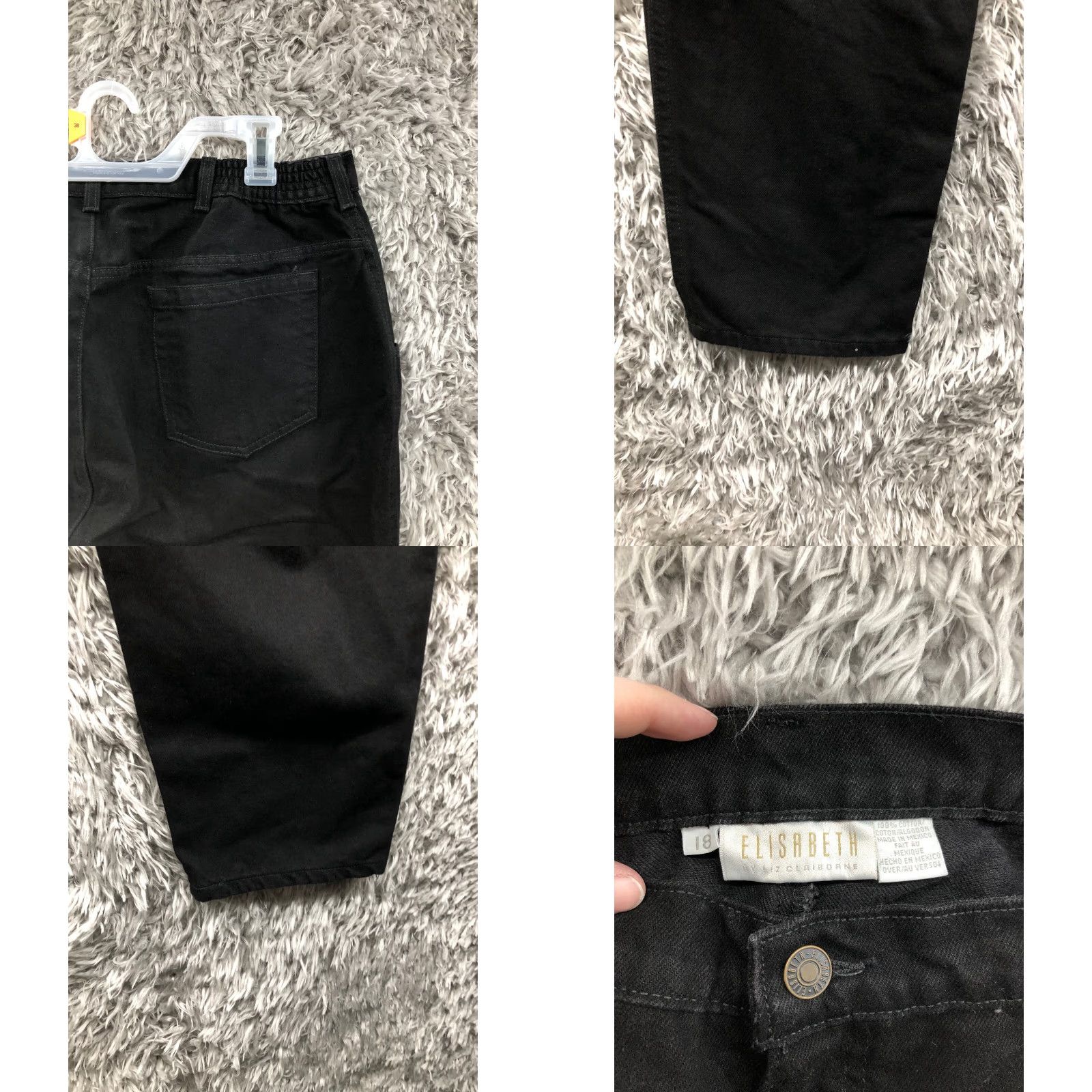 Vintage Elizabeth Jeans Women's Plus Size 18 High Rise Dark Wash Black Denim Skinny 5-Pocket Elizabeth Sport by Liz Claiborne Womens Jeans Mens? Size 40" / US 18 - 8 Thumbnail