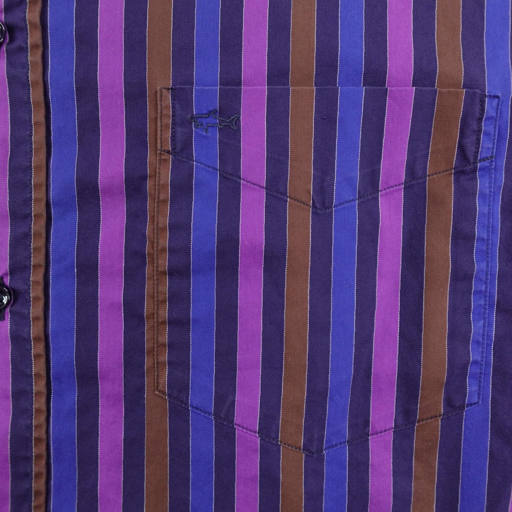 Paul & Shark VINTAGE Paul & Shark Yachting Shirt Mens Large 42 Purple Blue Stripes Regatta Beach Nautical Preston Rhode Island Mens Size US L / EU 52-54 / 3 - 3 Thumbnail
