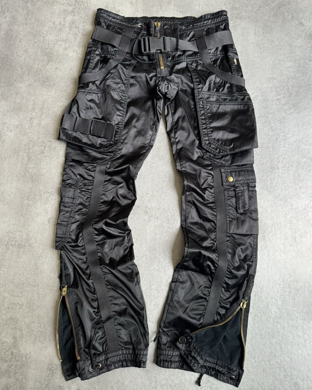 Y2k JEAN PAUL GAULTIER satin pants/ avantgarde jpg biker trousers buy