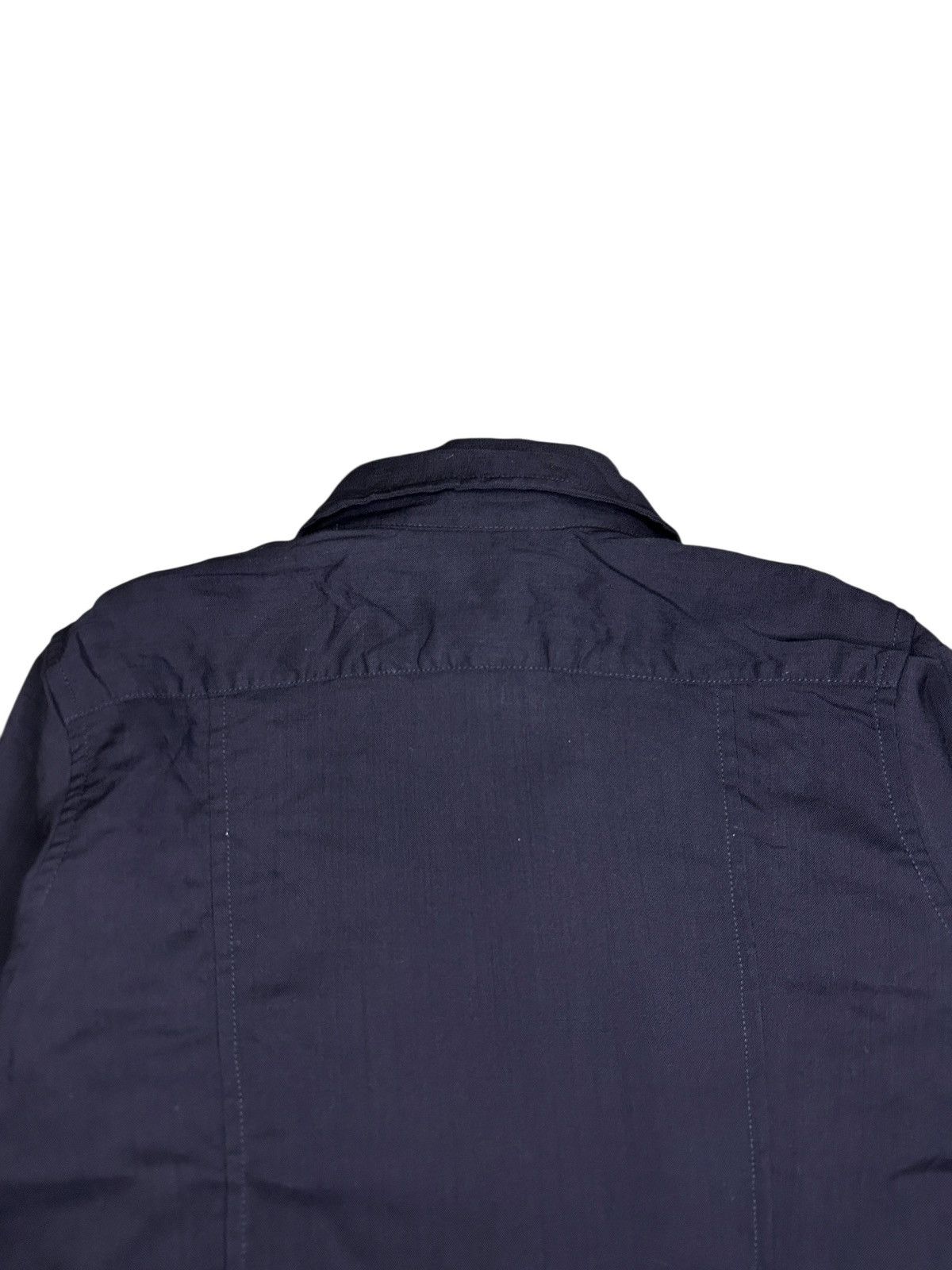 Paul Harnden Shoemakers Navy Wool Button Up Shirt Size S / US 4 / IT 40 - 8 Thumbnail