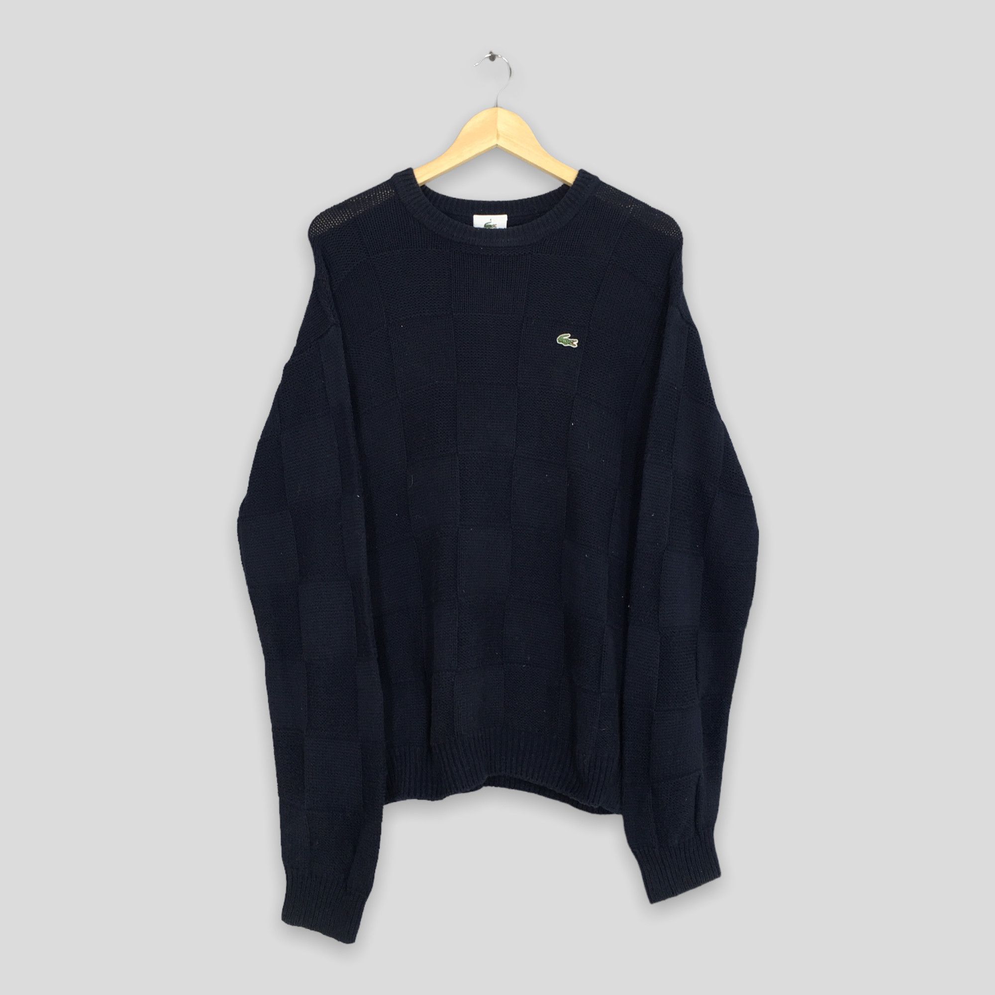 Lacoste Vintage 90s Lacoste Cotton Waffle-Knit Sweater Large Size US L / EU 52-54 / 3 - 1 Thumbnail