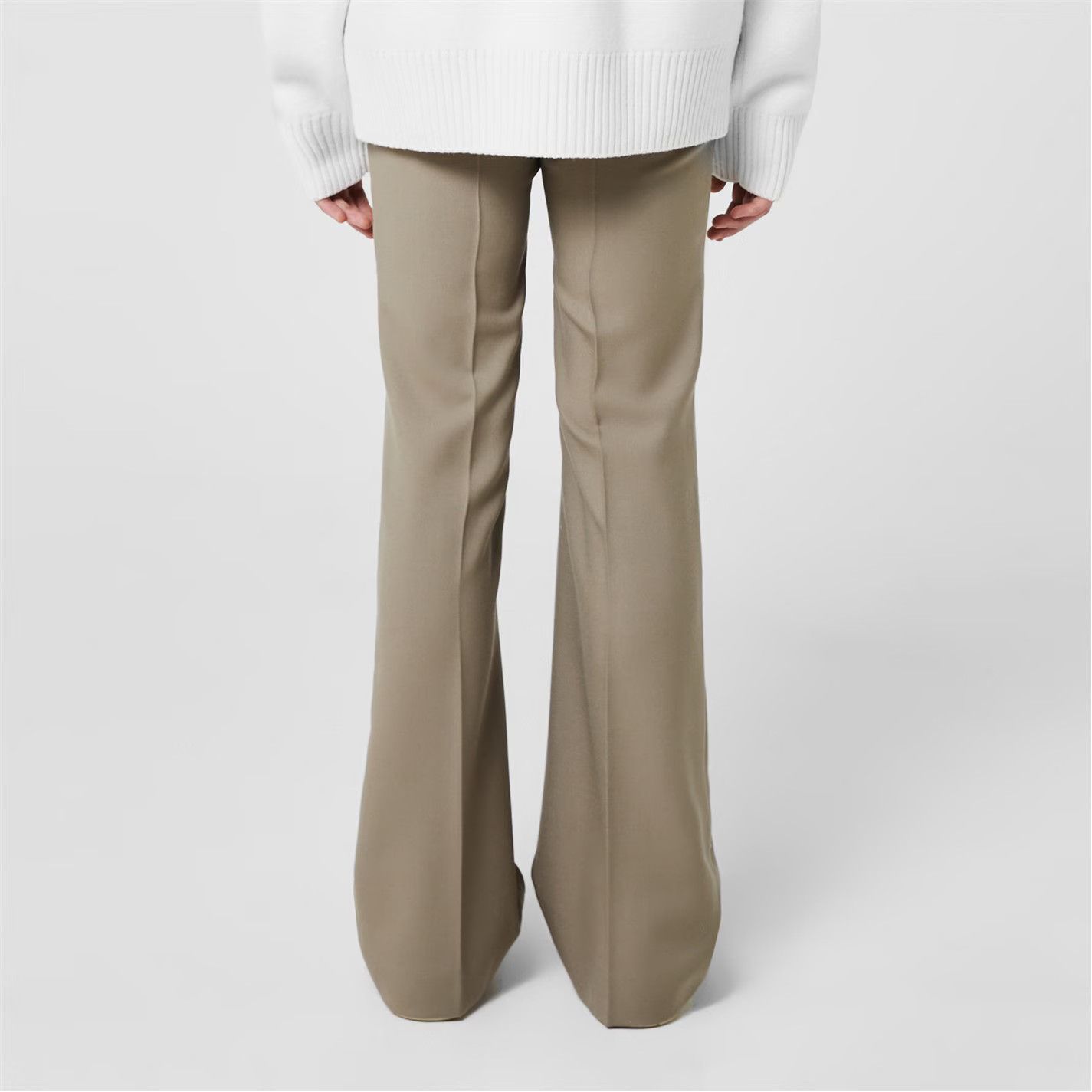 AMI o1g2r1mq0326 High Waist Large Trousers in Taupe Size US 36 / EU 52 - 3 Thumbnail