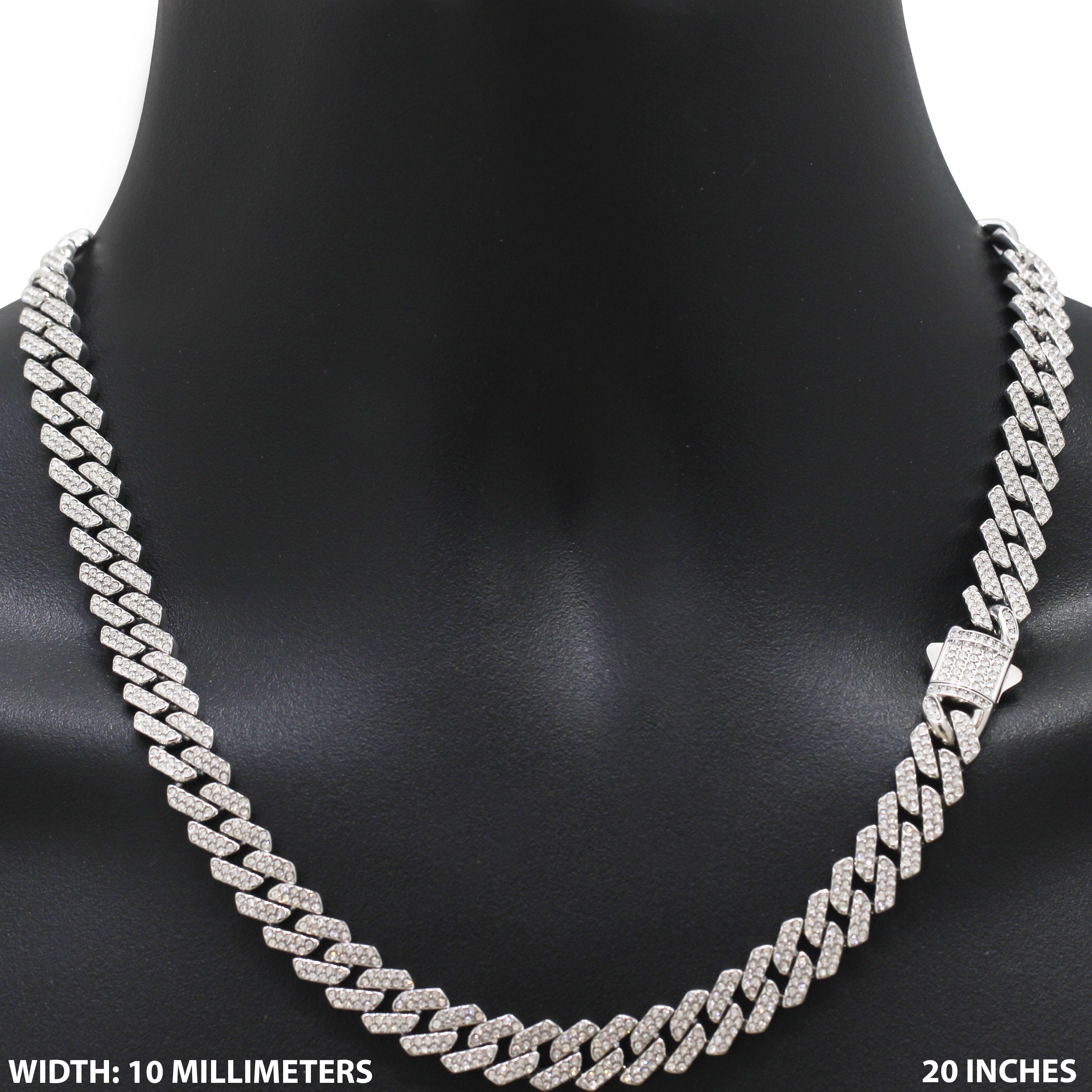 Other 316L SS AAA CZ 10mm Cuban Link Chain Necklace 20” Size ONE SIZE - 1 Thumbnail