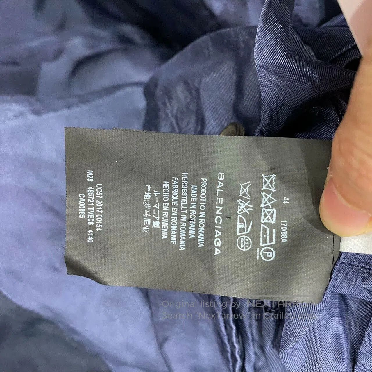 Balenciaga balenciaga blue cotton coat with belt. Size US L / EU 52-54 / 3 - 5 Thumbnail