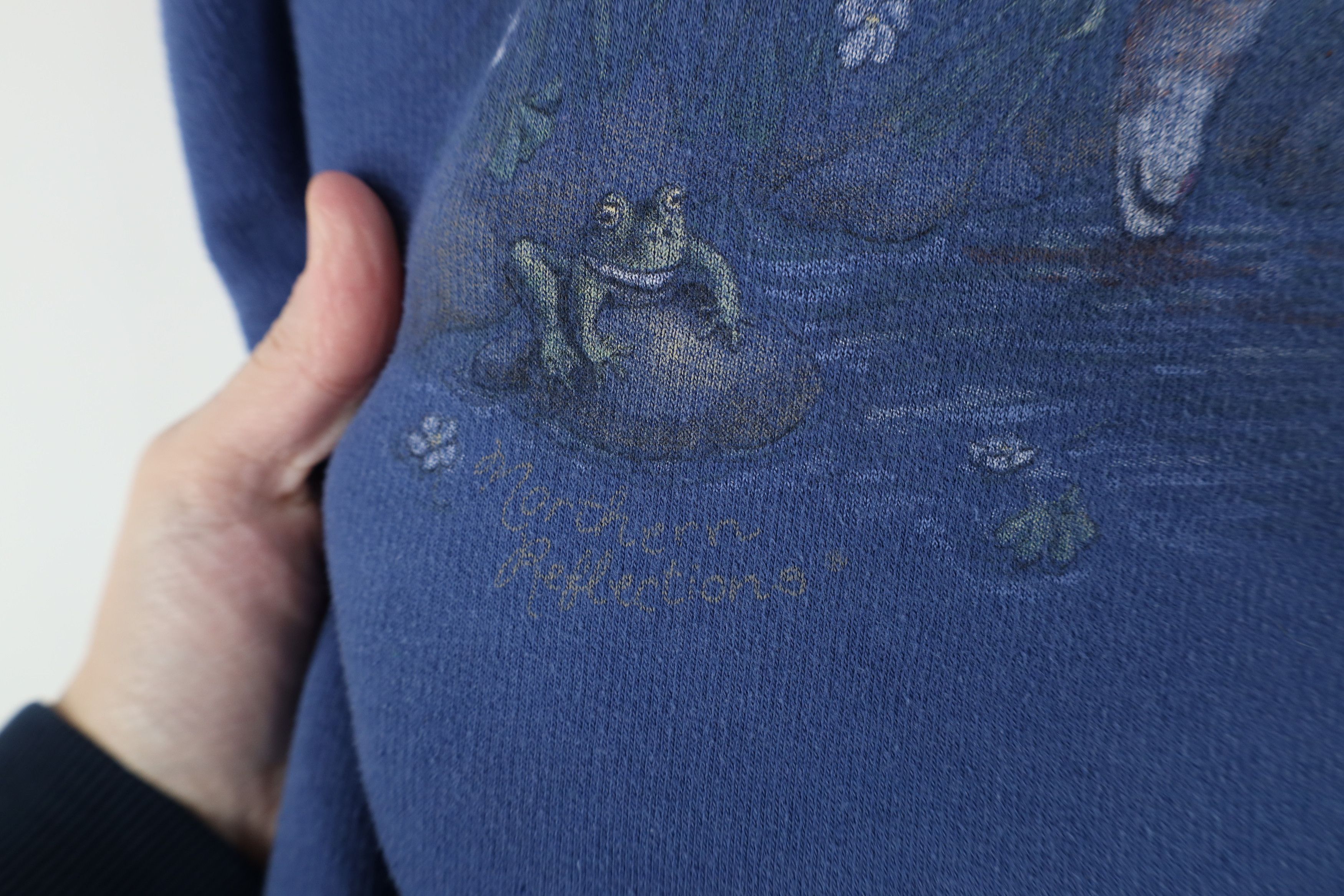 Vintage Vintage 90s Streetwear Cat Kitten Bird Sweatshirt Blue Size XXL / US 16-18 / IT 52-54 - 5 Thumbnail